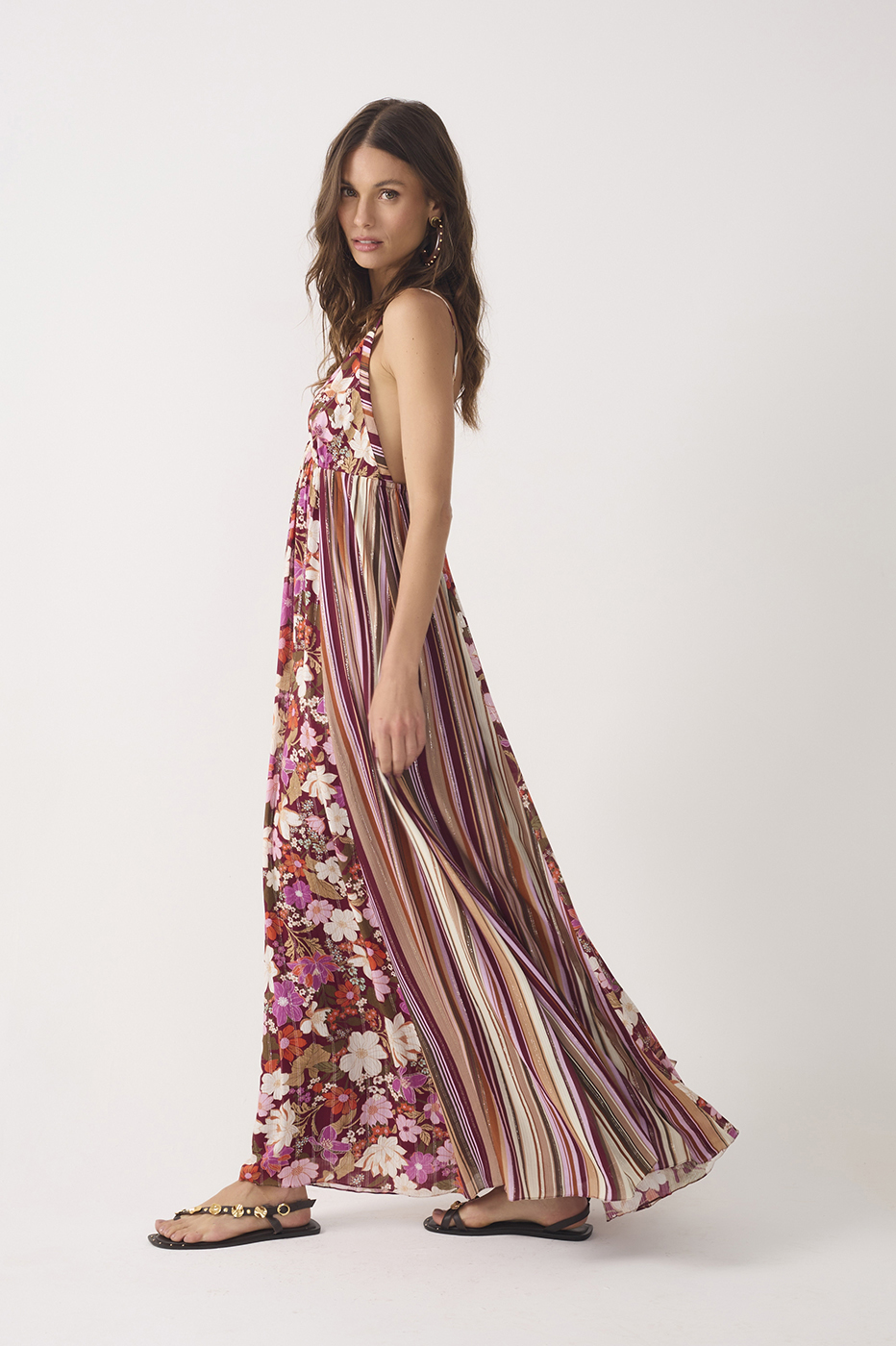 Mixed Jasmin Lurex Sleeveless Maxi Dress_3