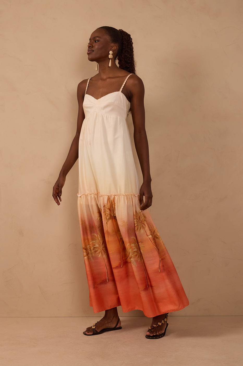 Off-White Beaded Bodice Smock Maxi Dress_1