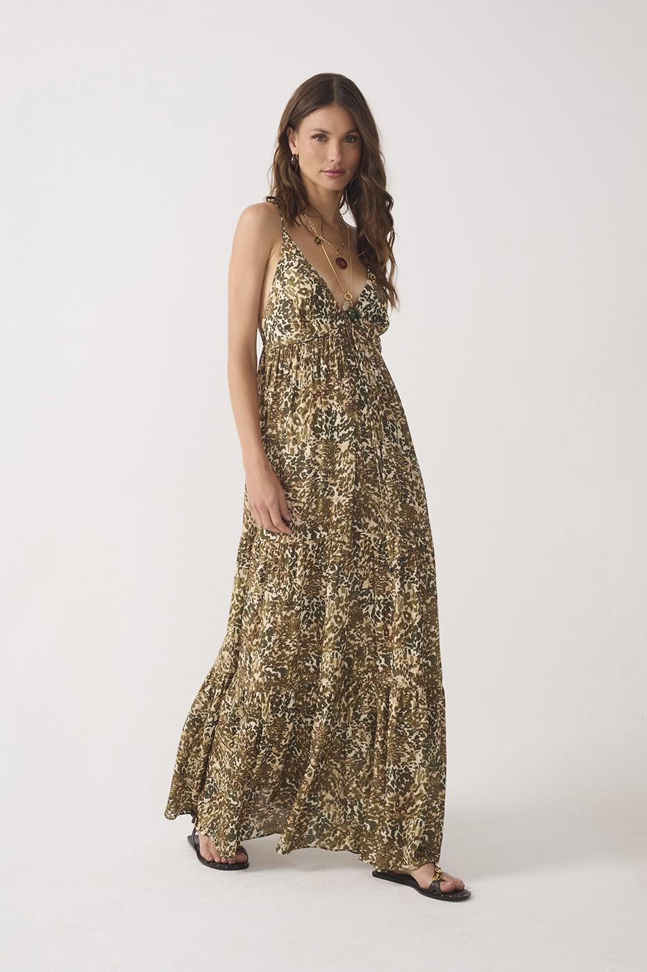 Green Open Back Maxi Dress_3