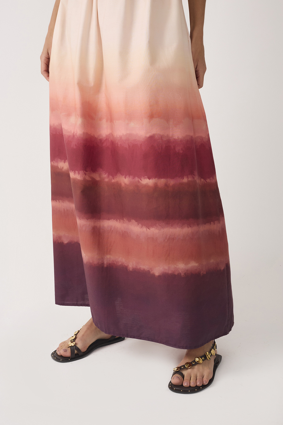 Multicolor Neck Ties Pockets Maxi Dress_5