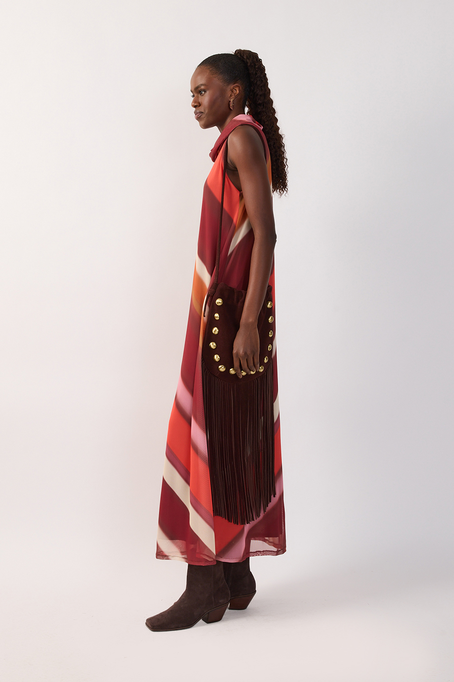 Multicolor Lumini Draped Neck Sleeveless Tulle Maxi Dress_3