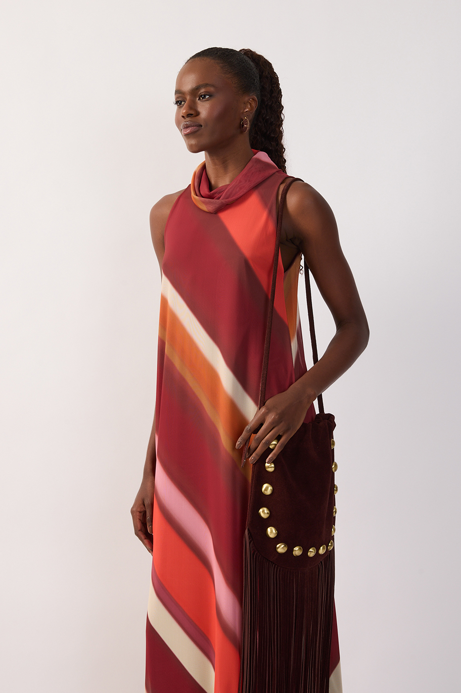 Multicolor Lumini Draped Neck Sleeveless Tulle Maxi Dress_4