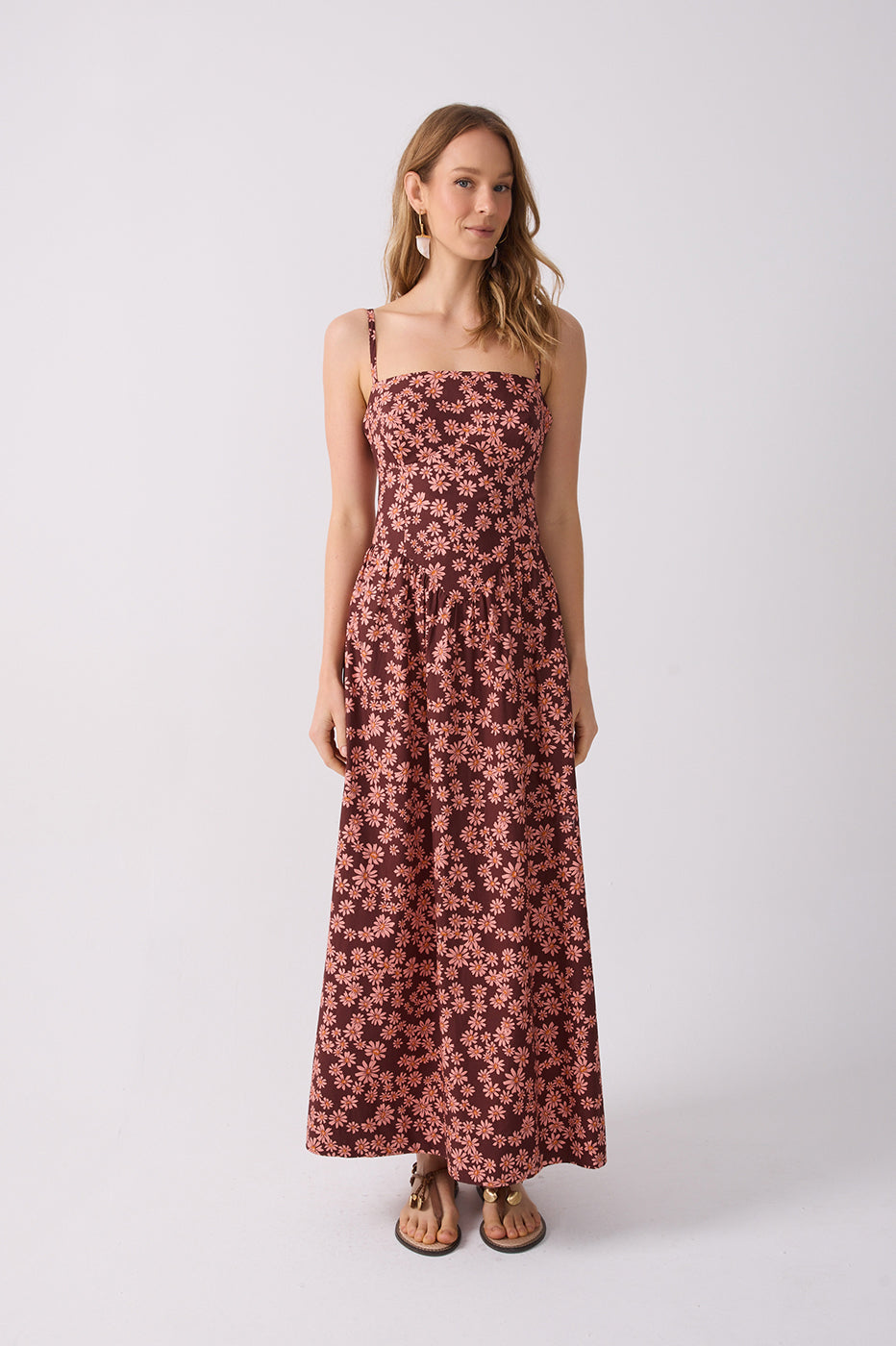 Vestido Cropped Estampa Margaridas Rosa_2