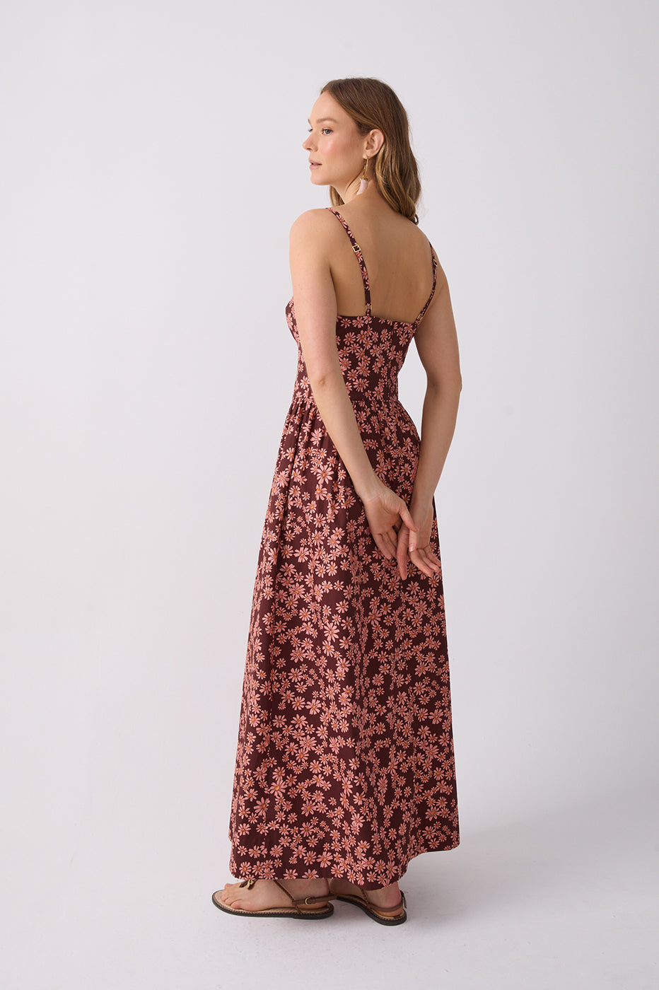 Vestido Cropped Estampa Margaridas Rosa