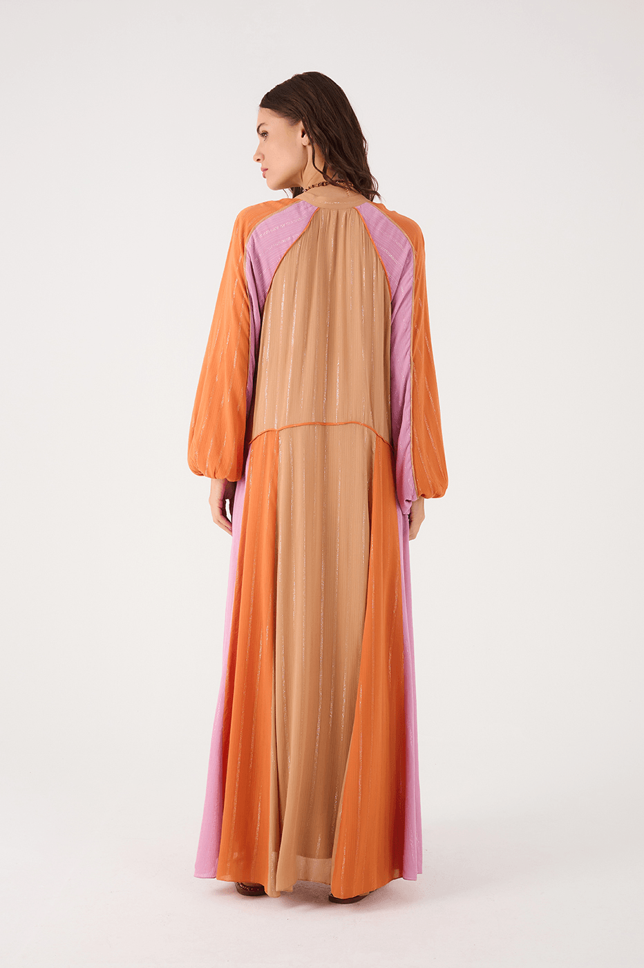 Multicolor Lurex Relaxed Maxi Dress
