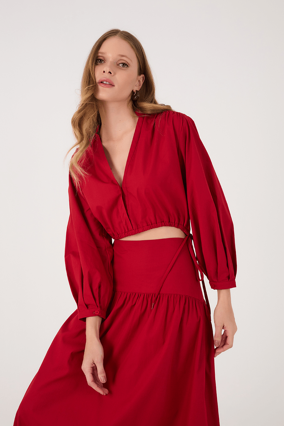  Red Encanto Two-in-One Set Cotton Maxi Dress_3