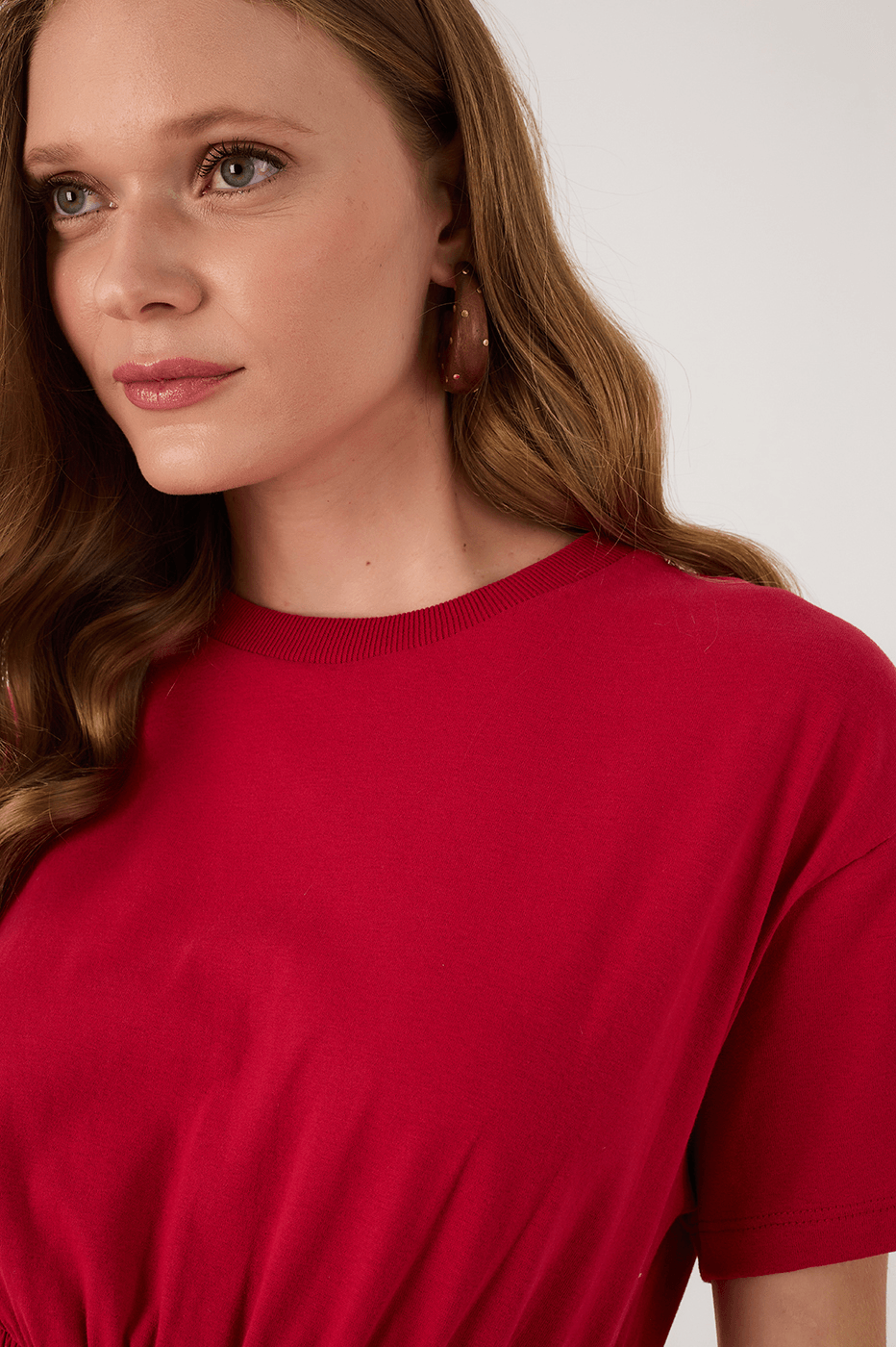 Red Encanto Smocked Waist Short Sleeve Maxi Dress_6