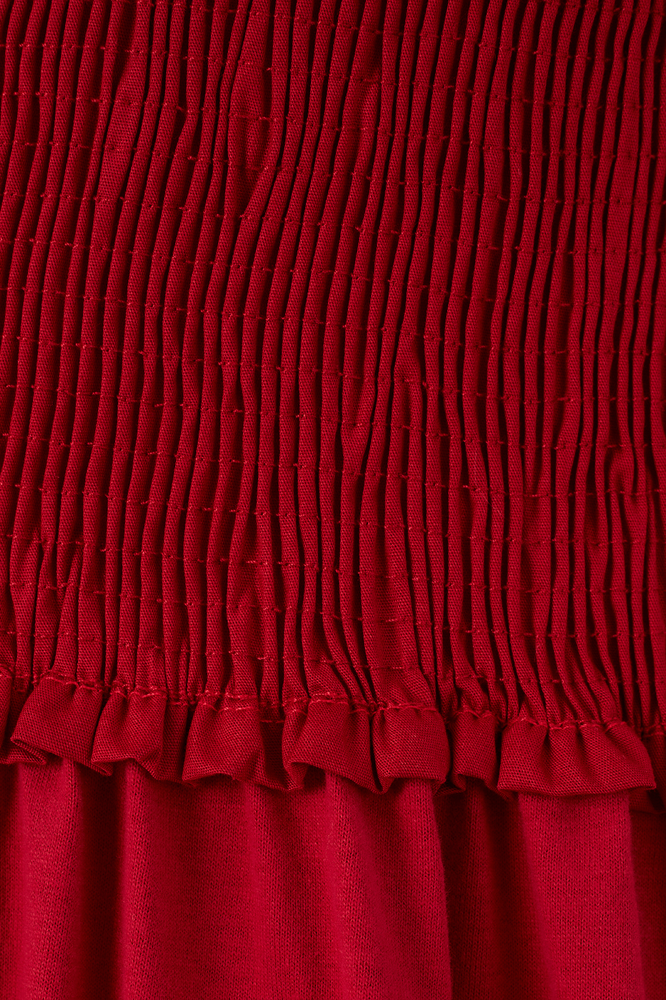 Red Encanto Smocked Waist Short Sleeve Maxi Dress_8