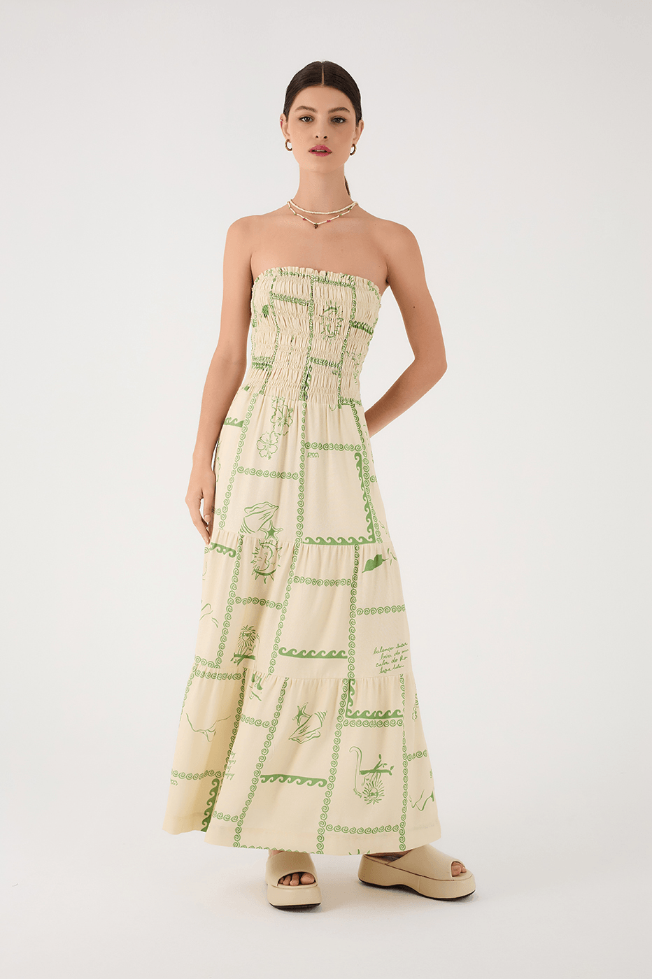 Off-White Rio Strapless Ruched Bodice Maxi Dress_2
