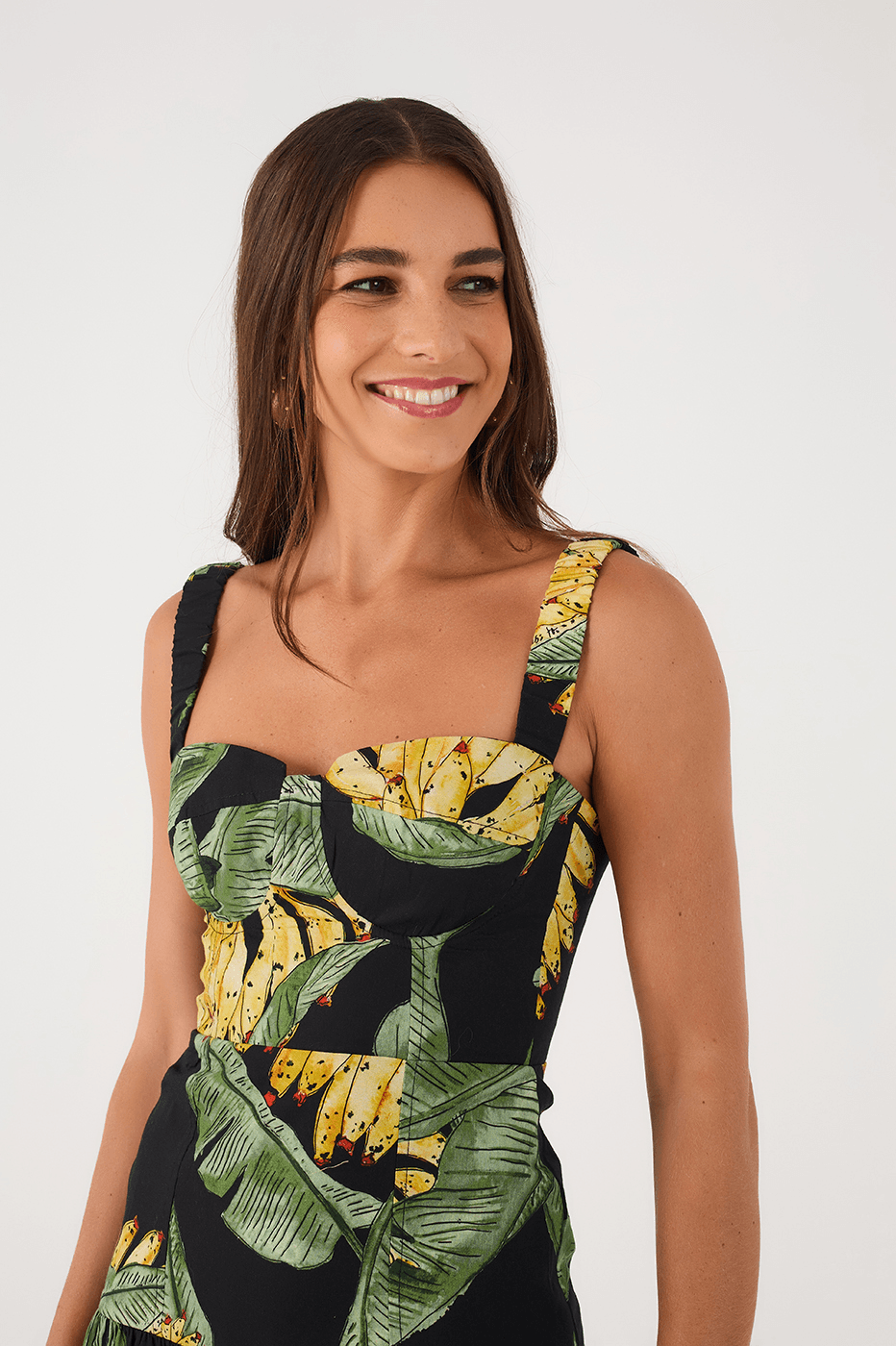 Black Paraiso Elastic Straps Smocked Tiered Maxi Dress_5