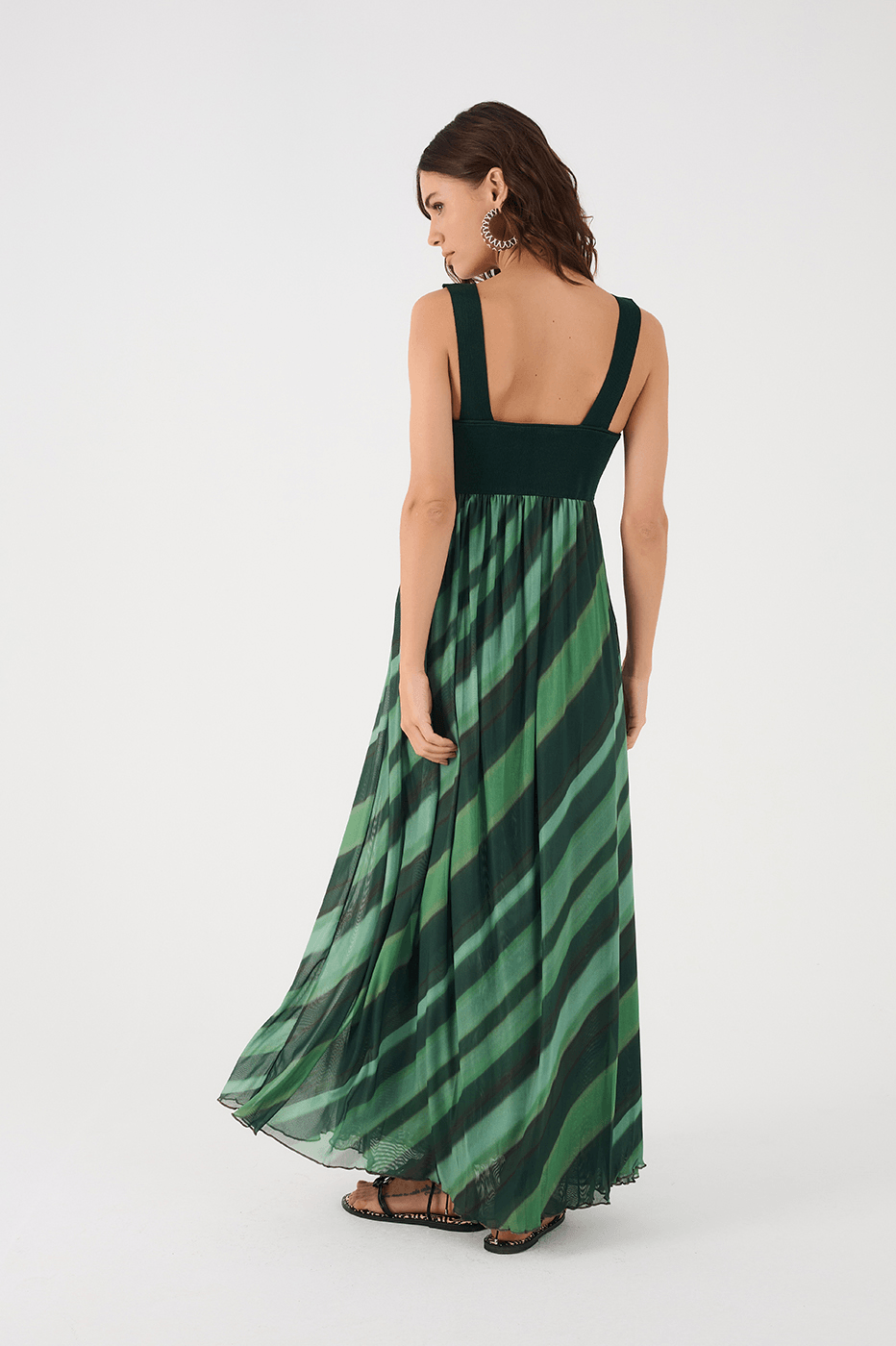 Green Floresta Tricot Top Sleeveless Maxi Dress_7