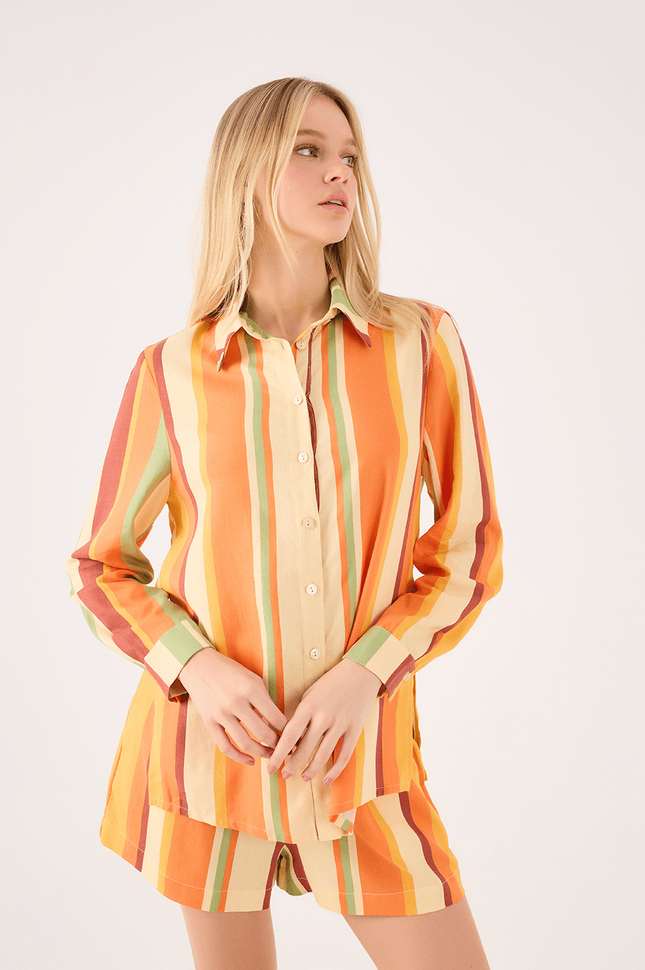 Linen Shirt In Calm Print_1