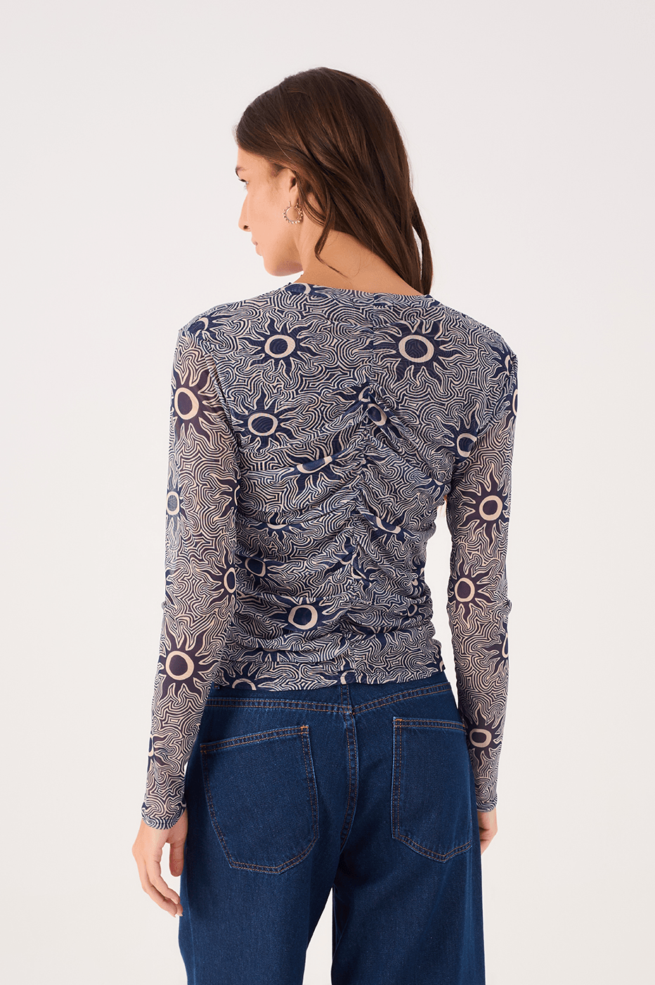 Soleil Print Tulle Blouse