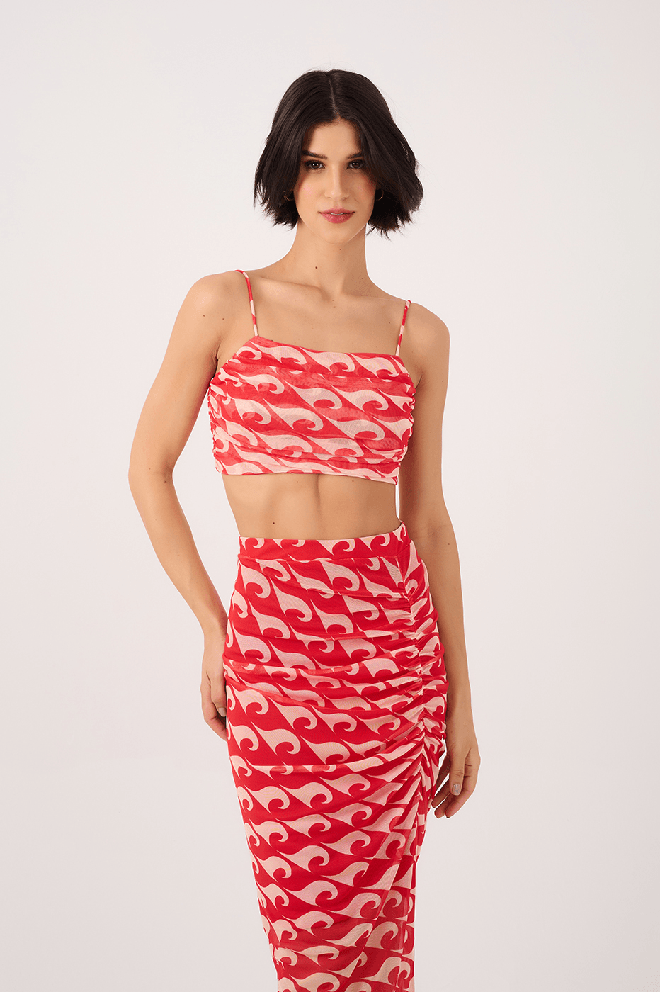 Draped Tulle Drop Print Top_3