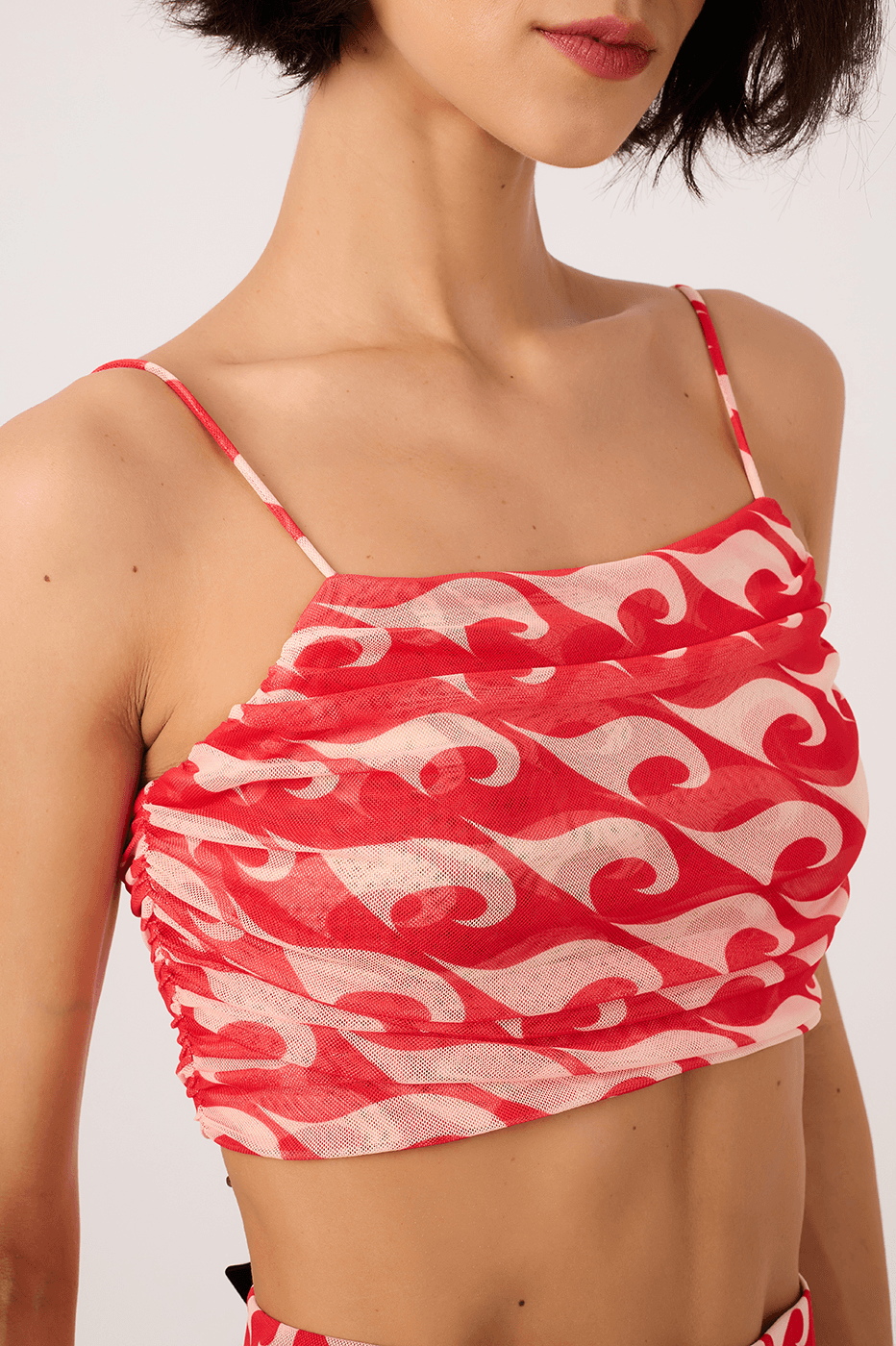Draped Tulle Drop Print Top_4