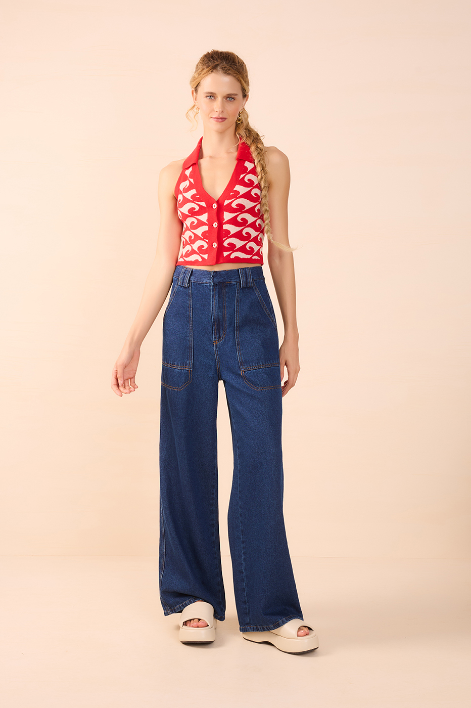 Wave Knit Halter Vest_1