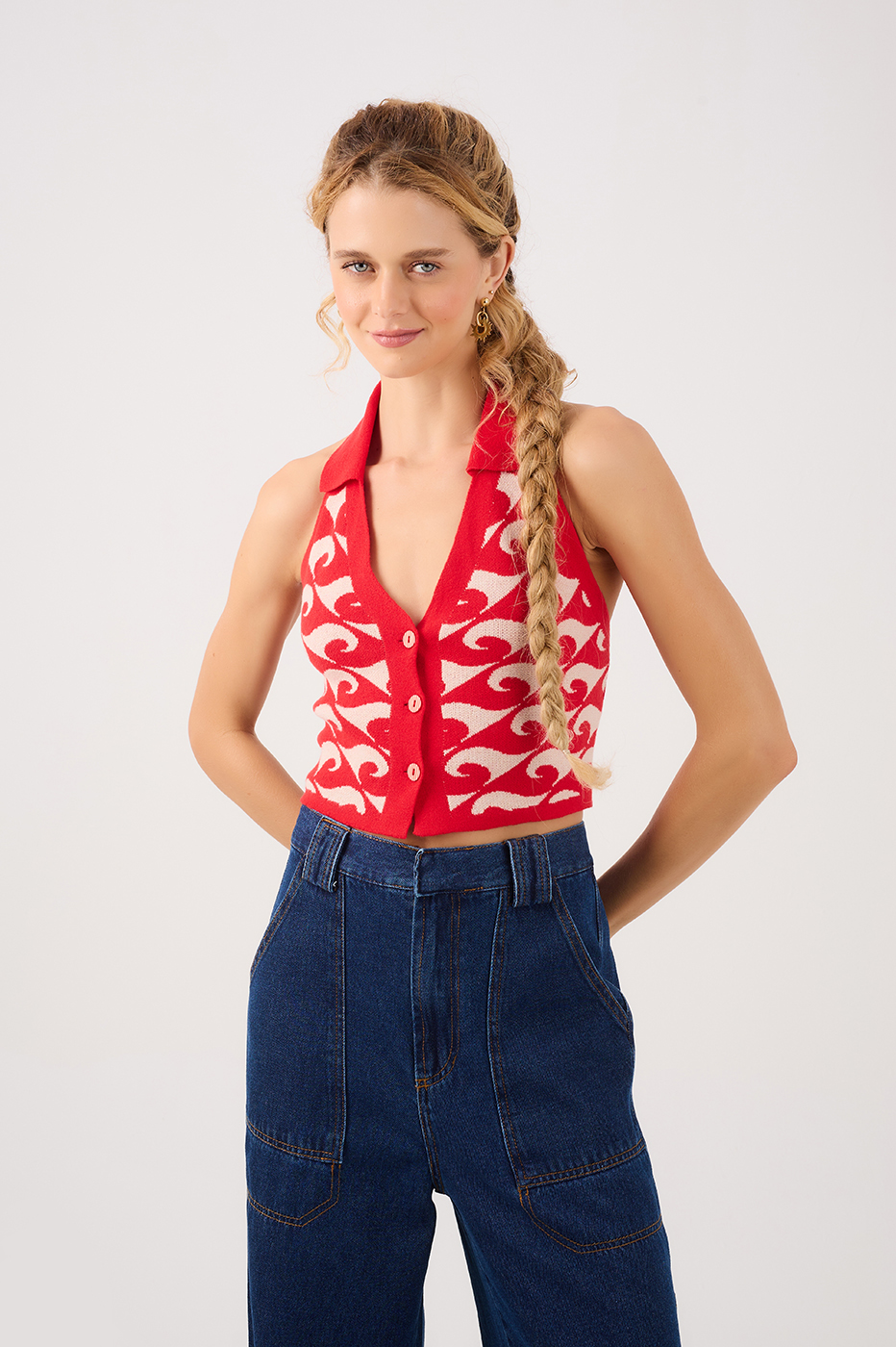 Wave Knit Halter Vest_4