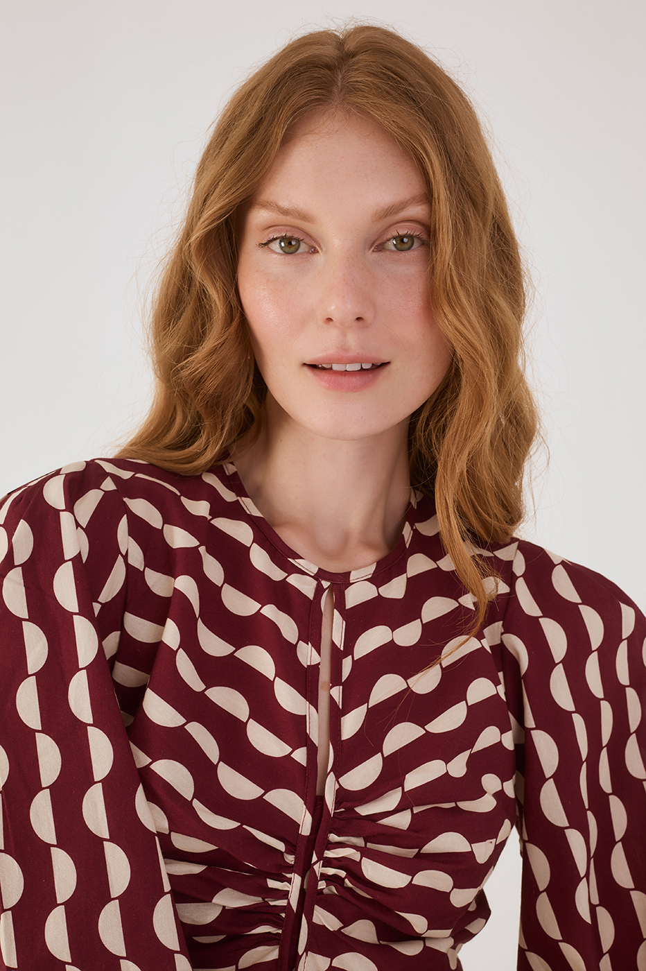 Peplum Tricoline Blouse Copa Print