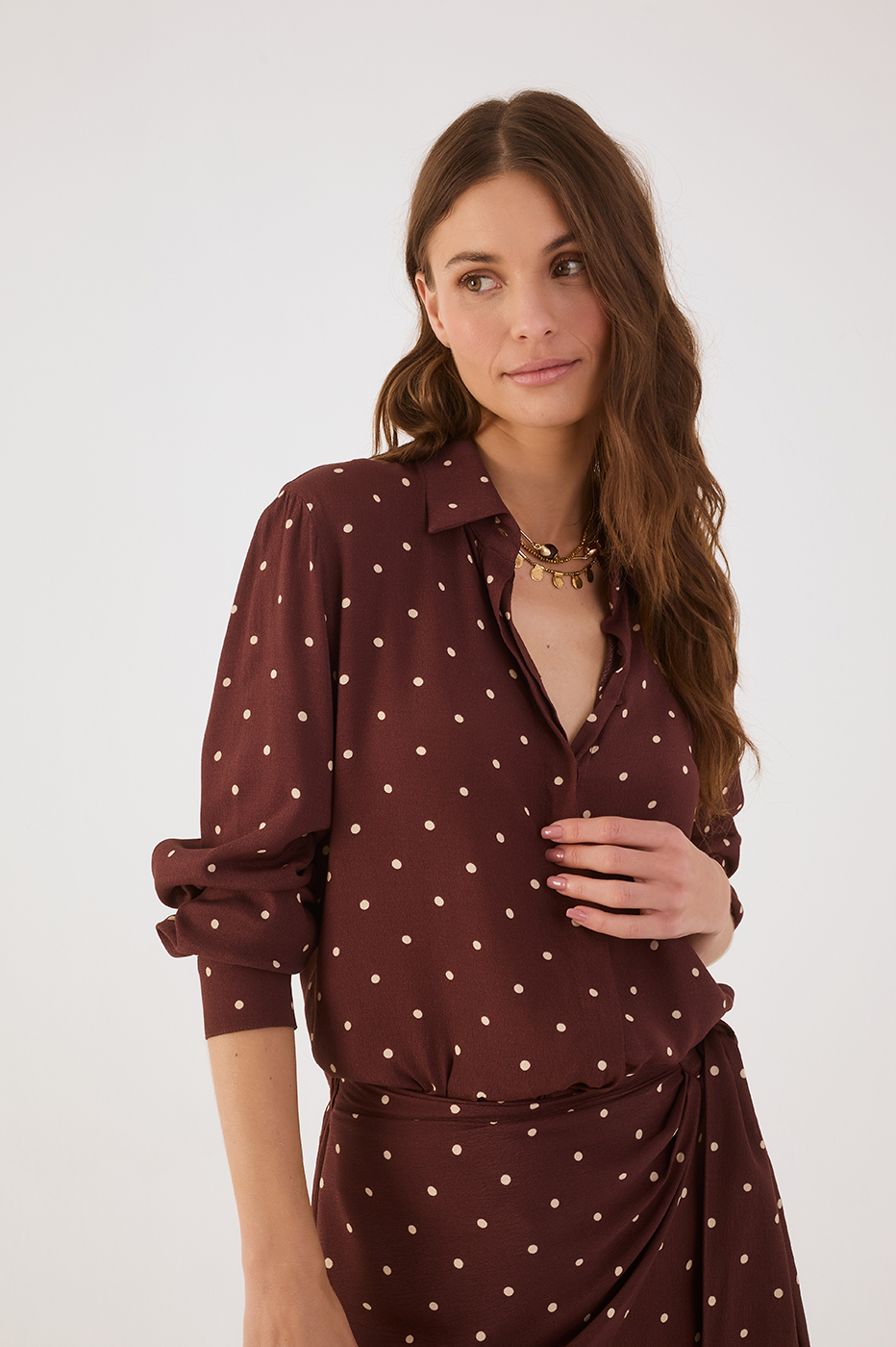 Brown Noite Collared Buttoned Shirt_3