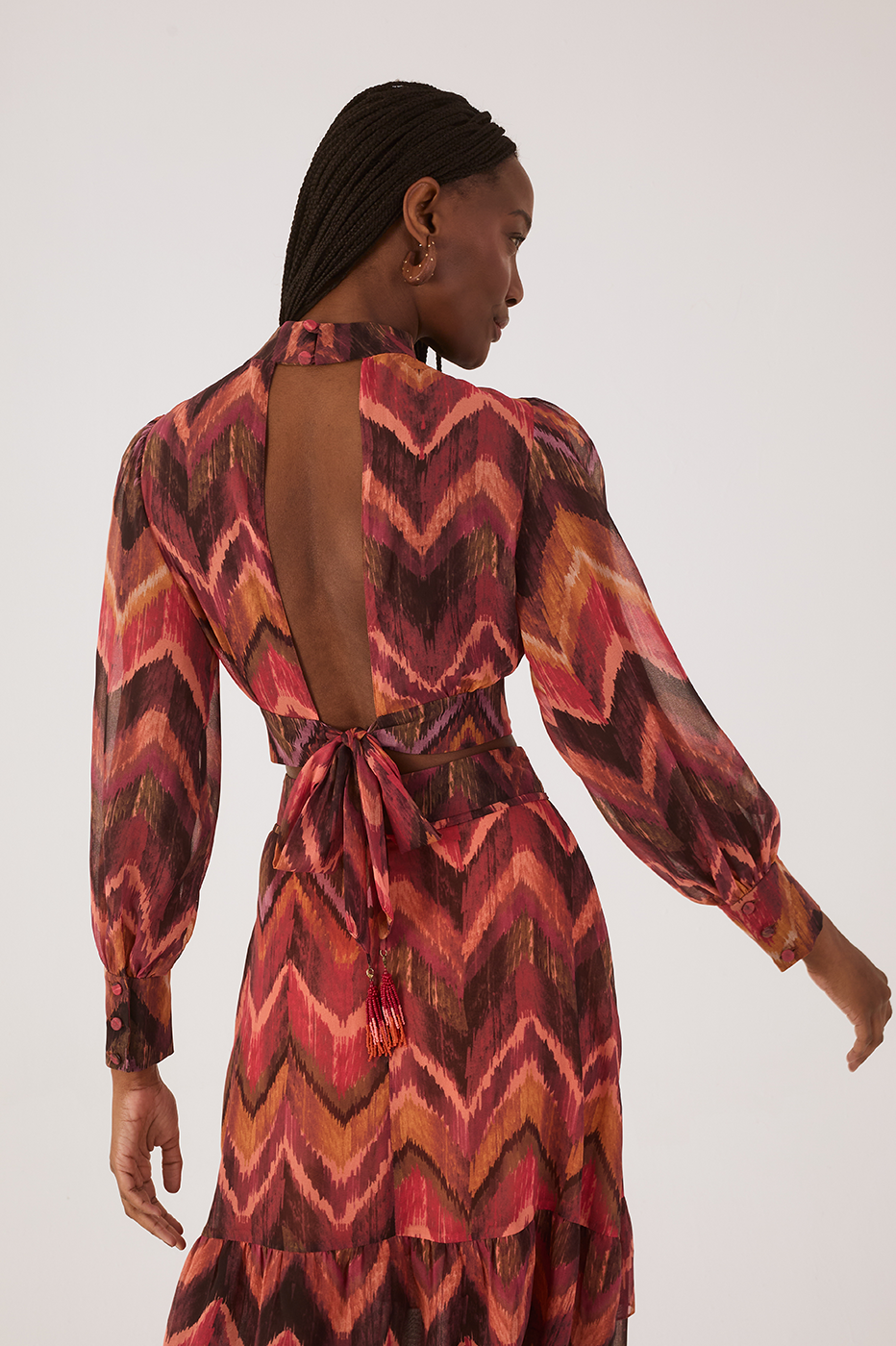 Long Sleeve Ikat Print Blouse_0002