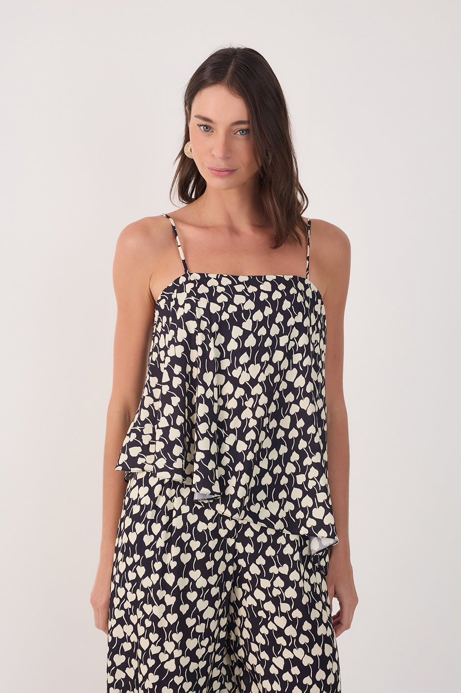 Asymmetric Amor Perfeito Print Blouse_2