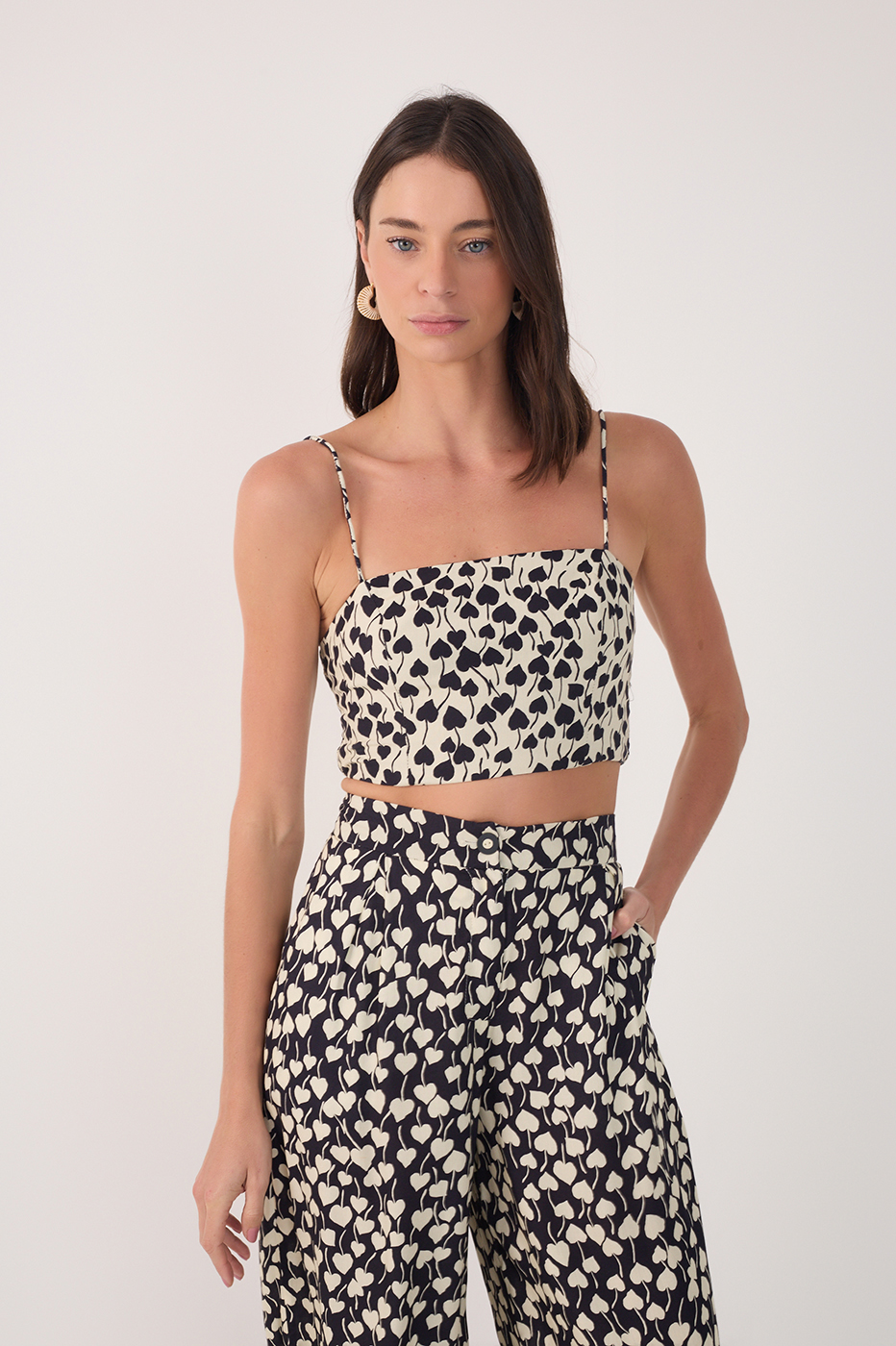 Double Amor Perfeito Print Top