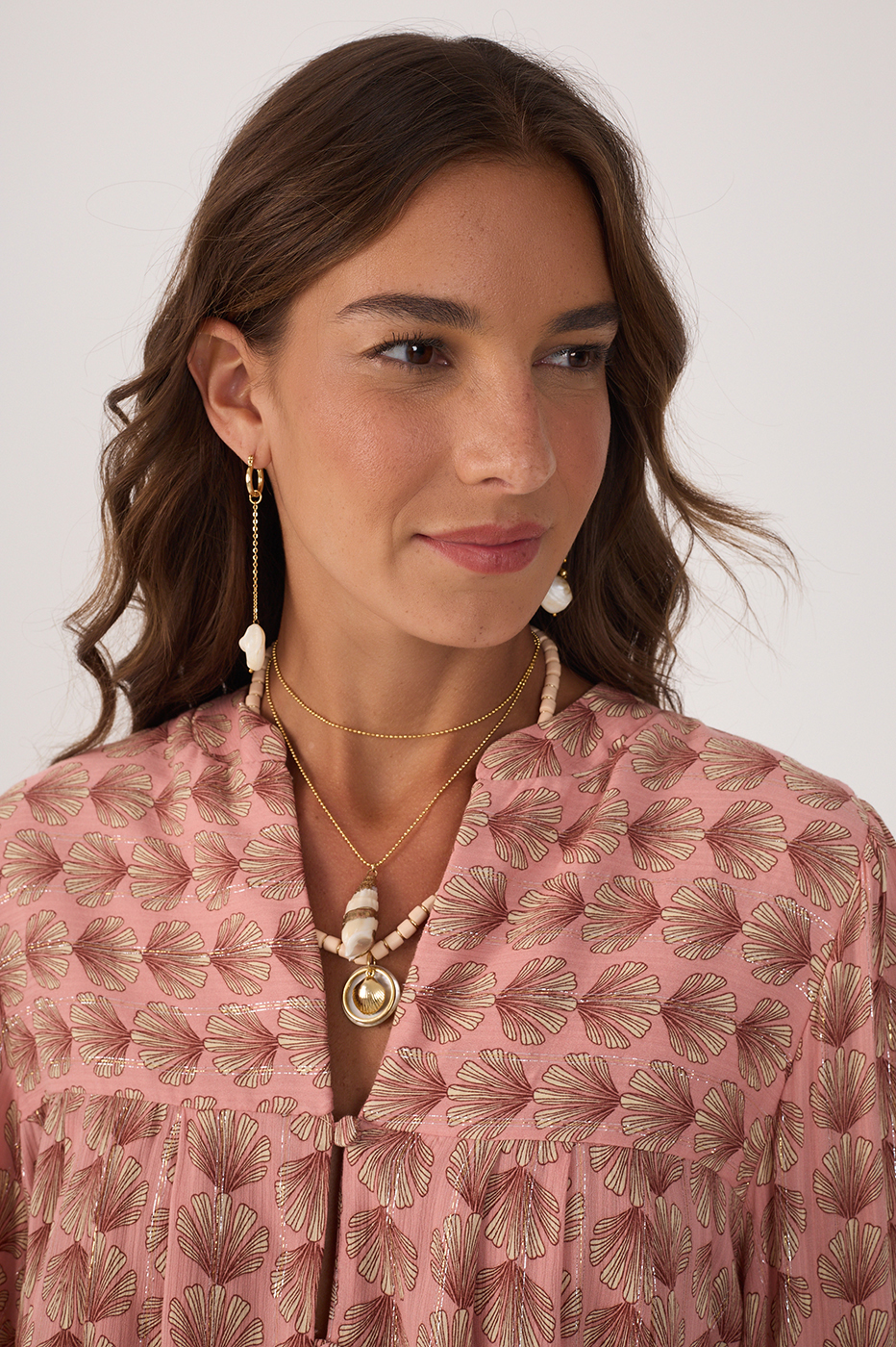 Pink Maresia Lurex Long Sleeve Blouse_4