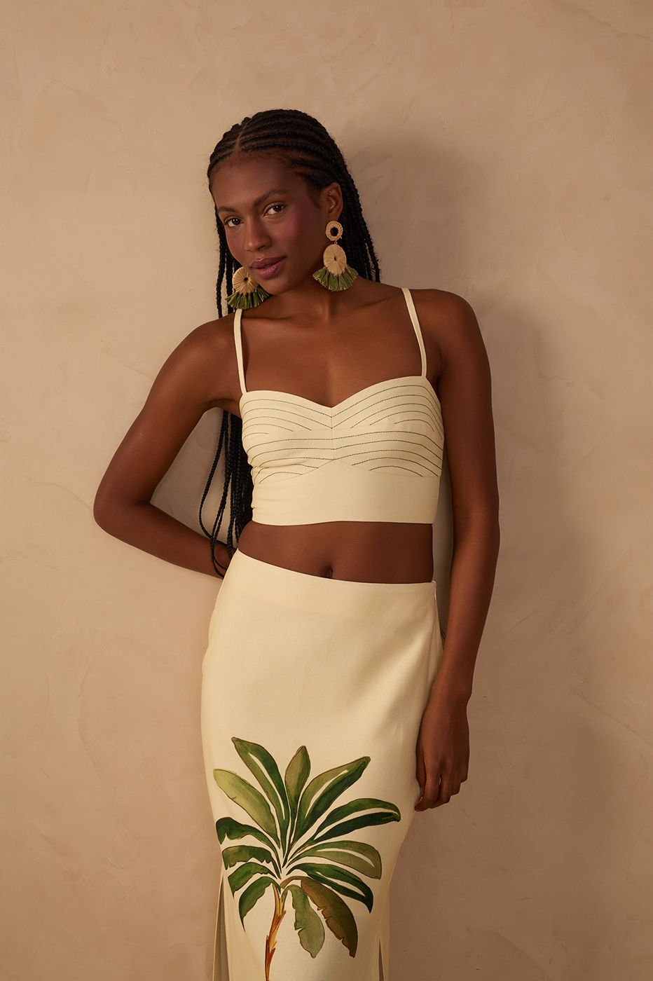 Off-White Tropicana Topstitching Linen Top_1