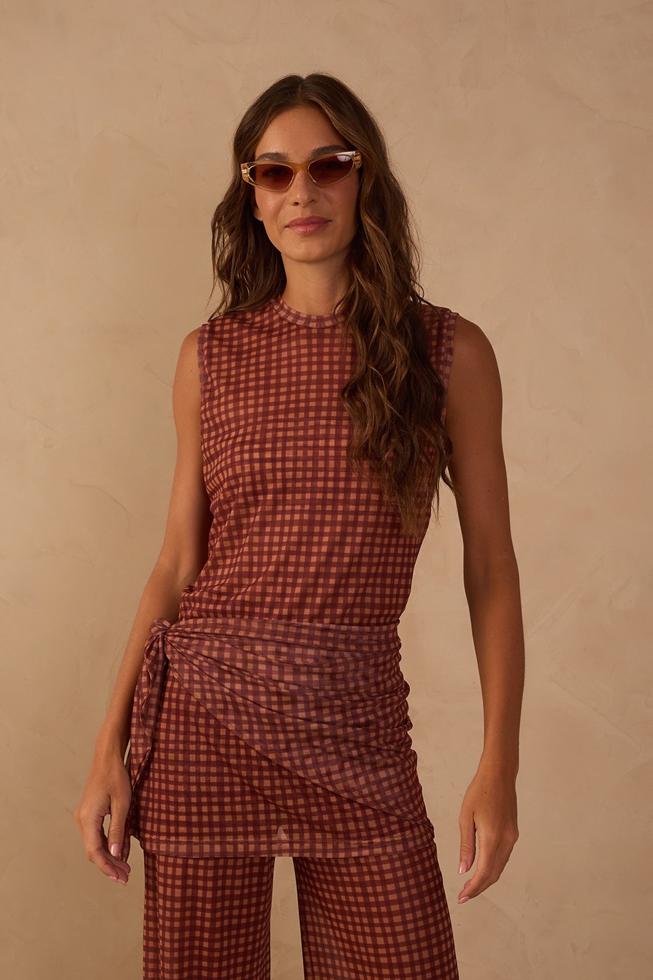 Túnica With Lenço Print Gingham_1