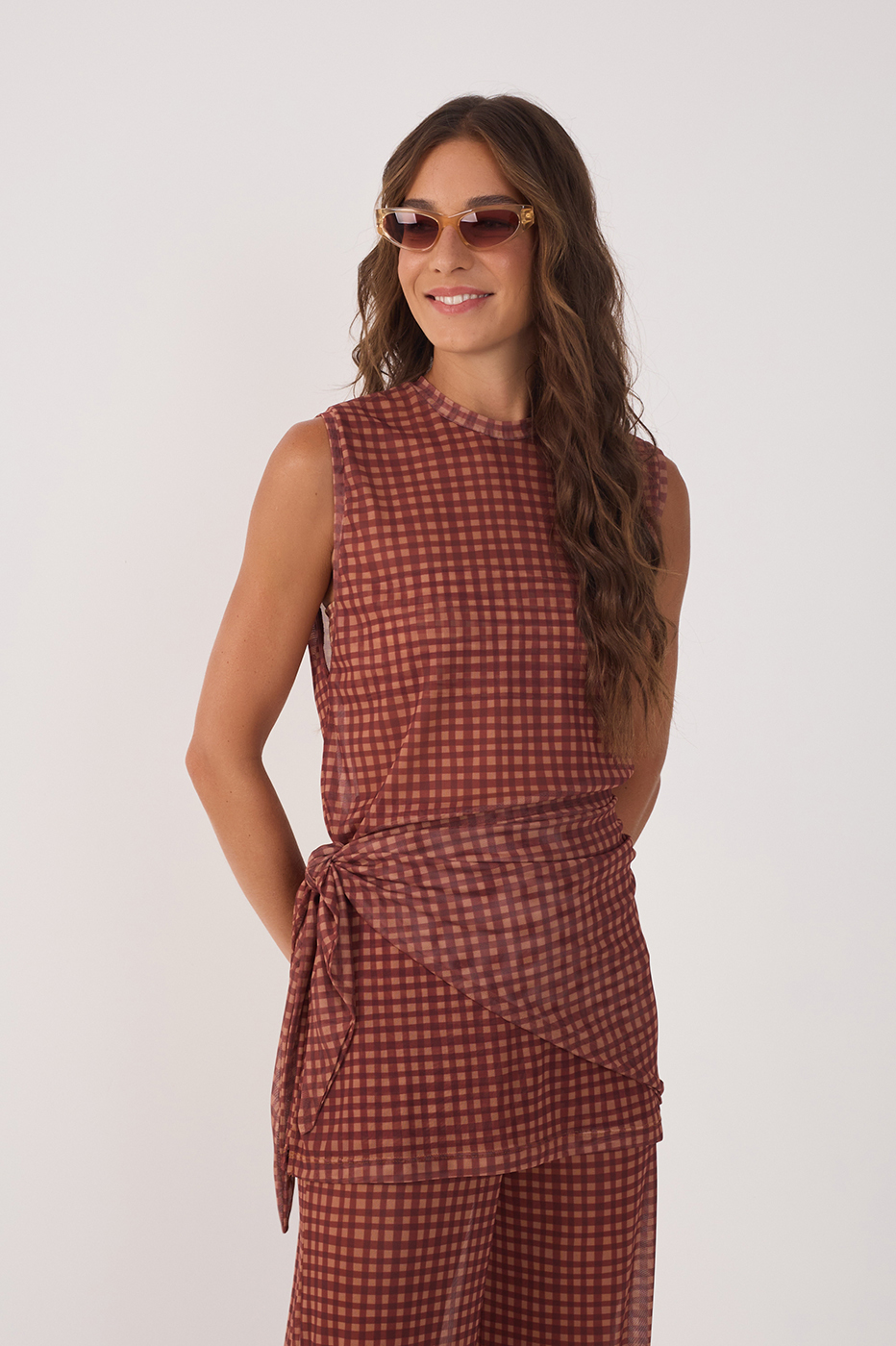 Vichy Print Scarf Tunic_2