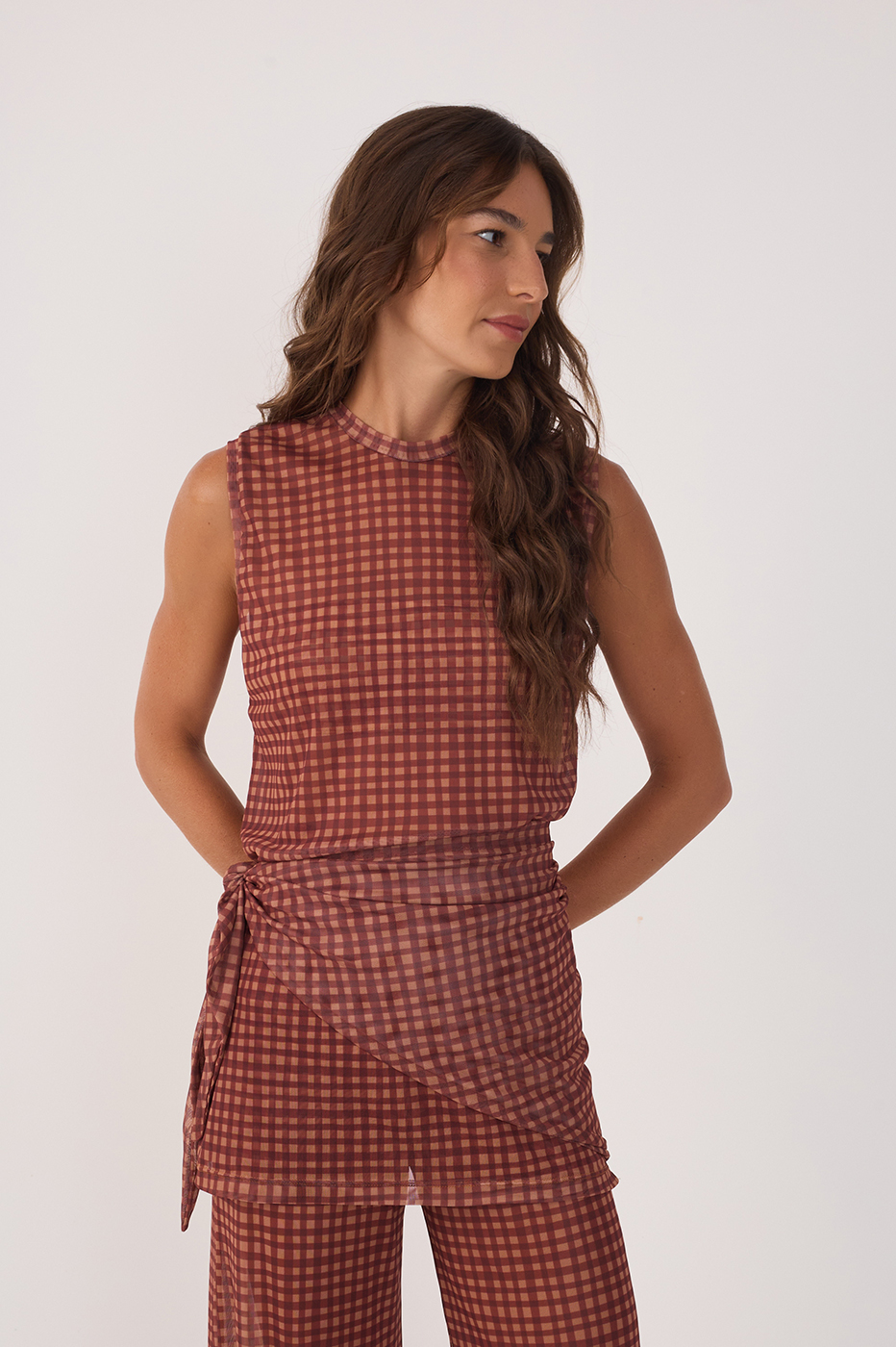 Vichy Print Scarf Tunic_3