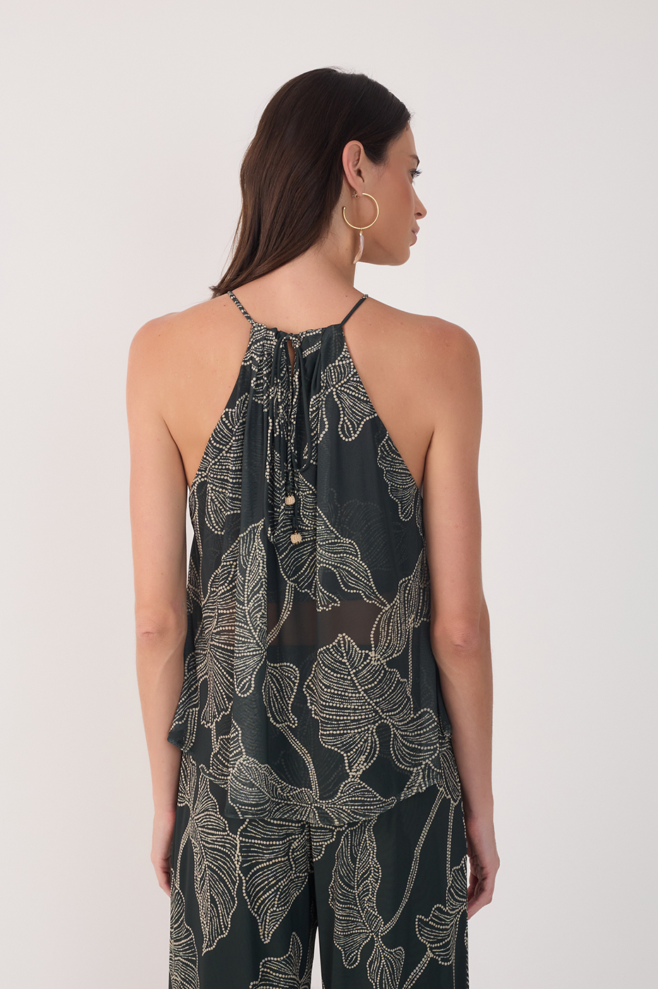 Black Ramos Halter Neck Tulle Blouse_6
