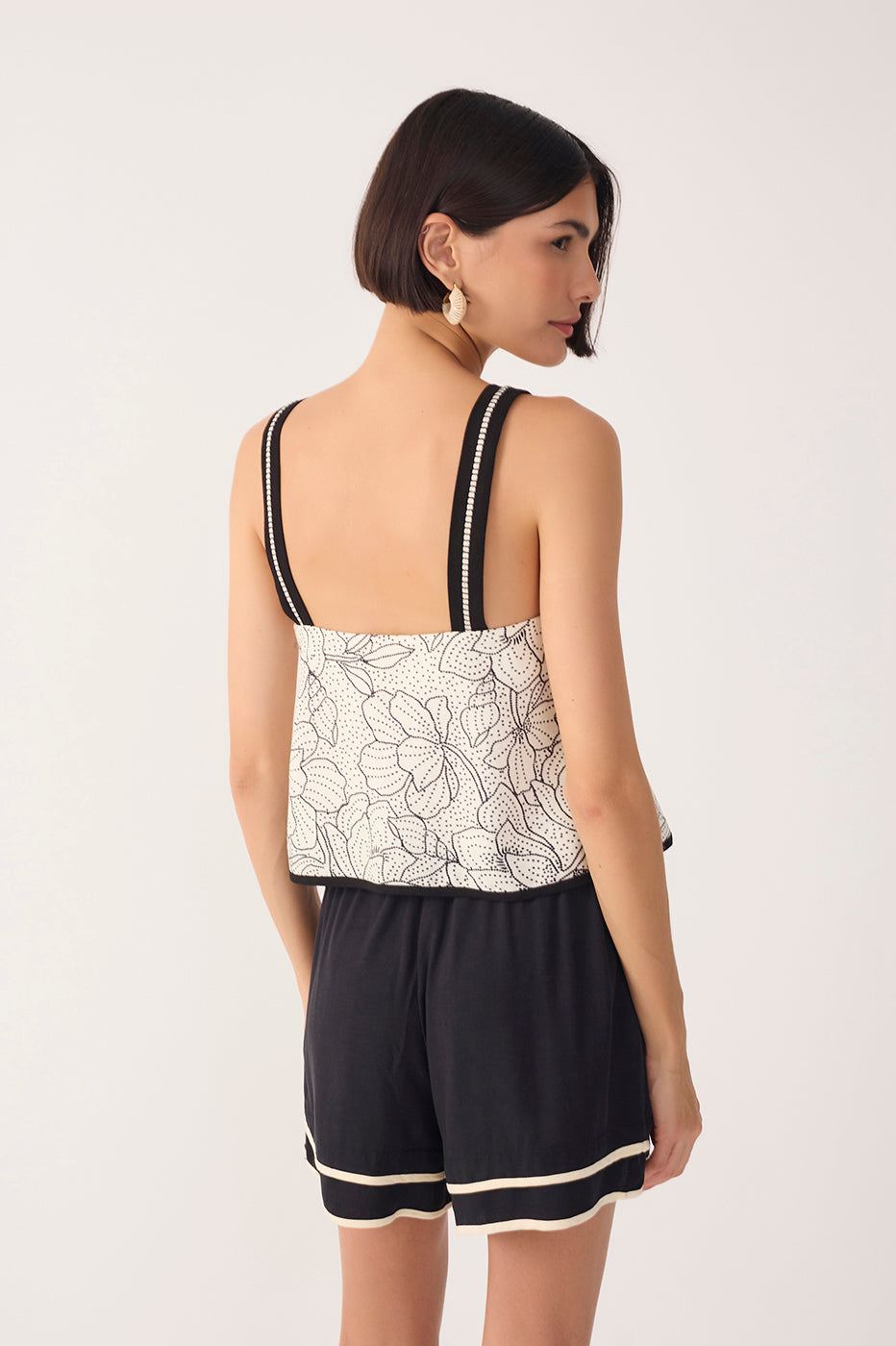 Off-White Ponto A Ponto Straight Neck Linen Top_5