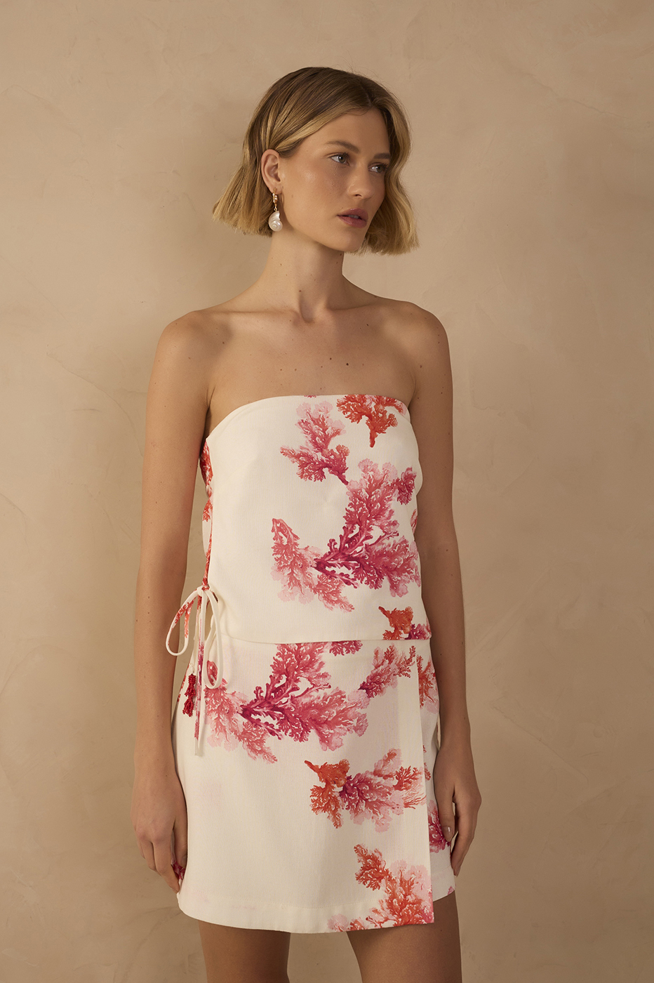 Coral Print Linen Blouse_1