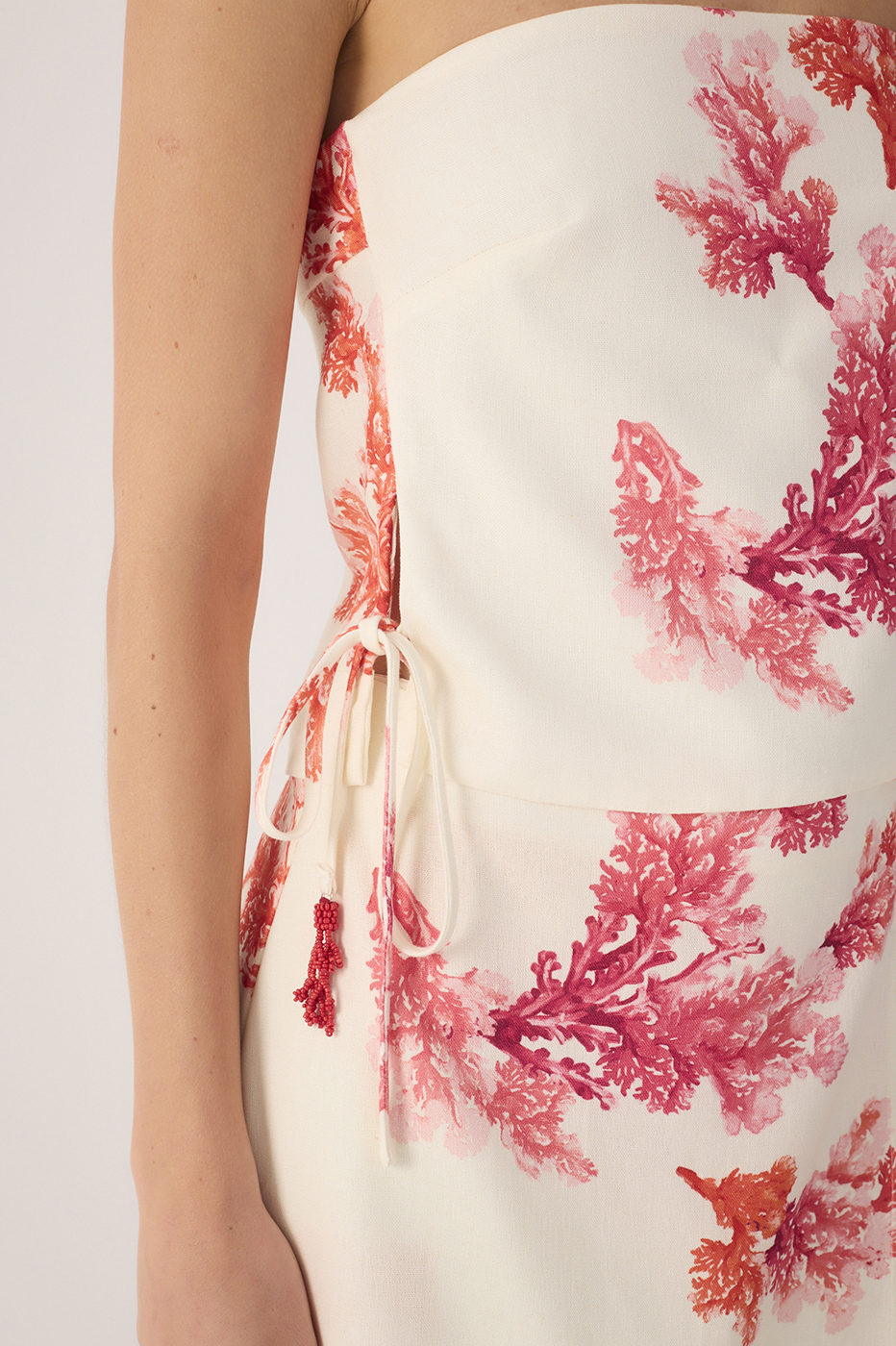 Coral Print Linen Blouse_5