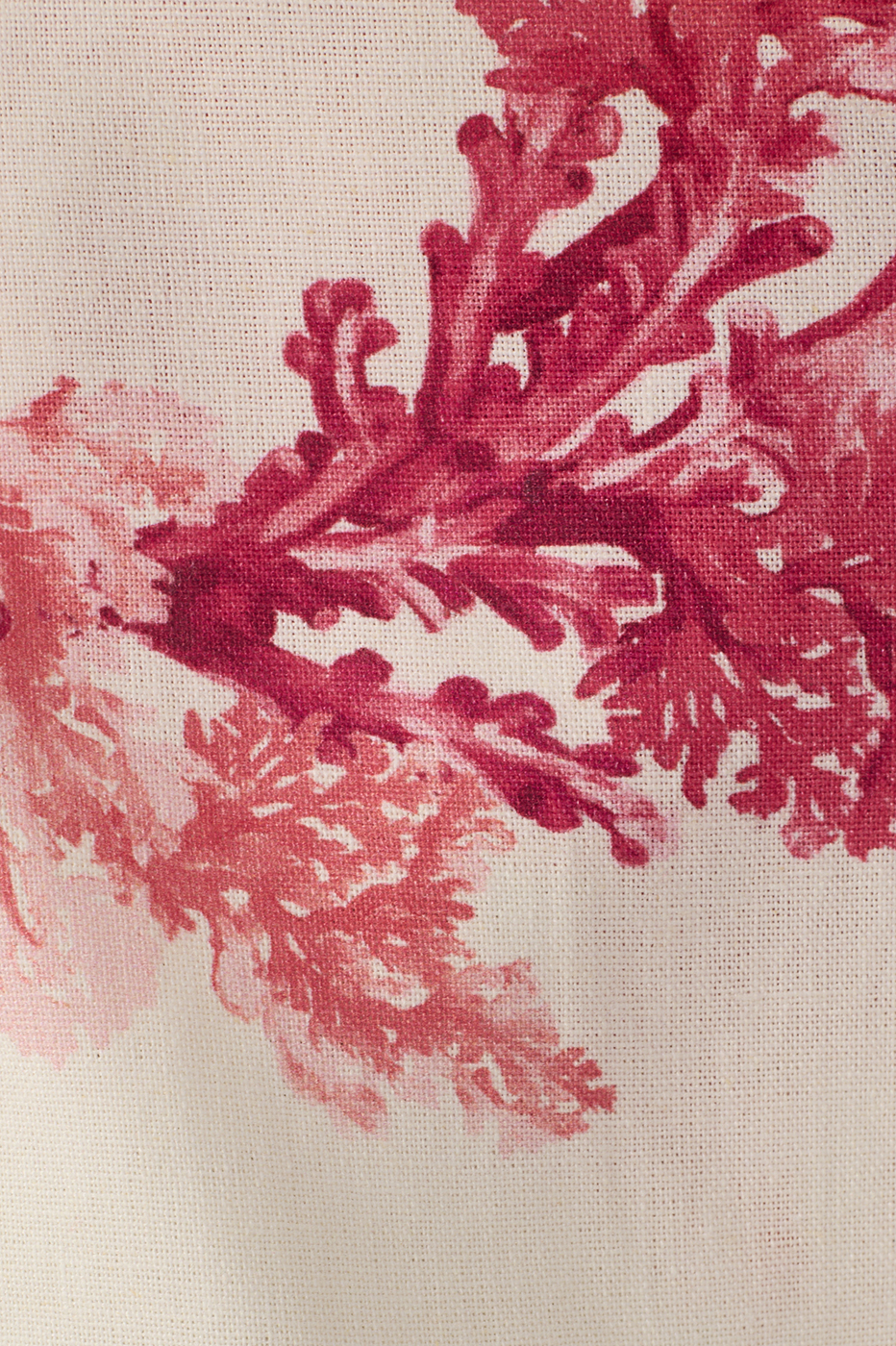 Coral Print Linen Blouse