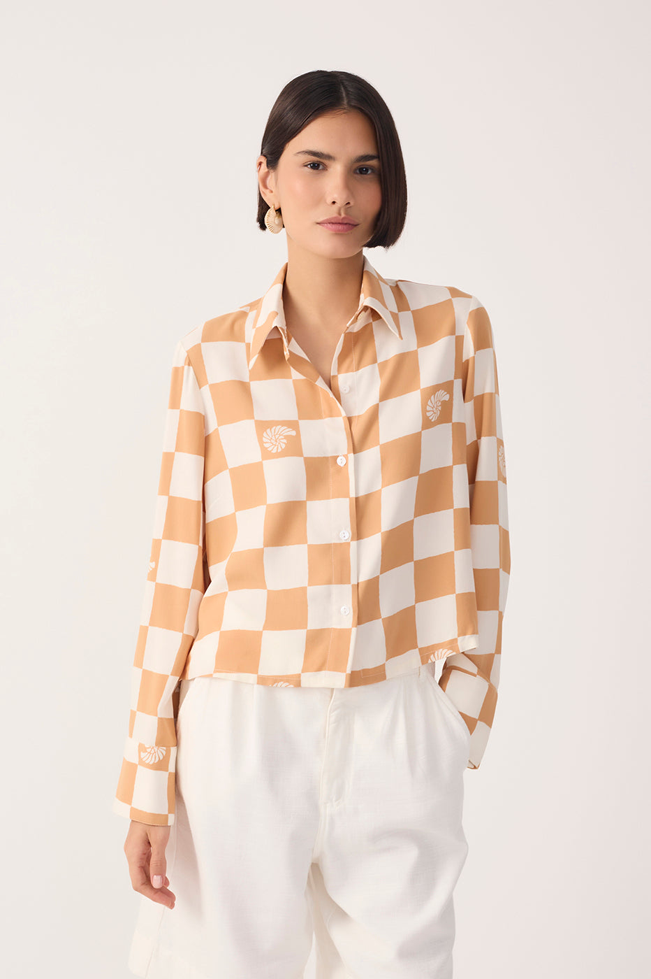 Brown Conchas Buttoned Shirt