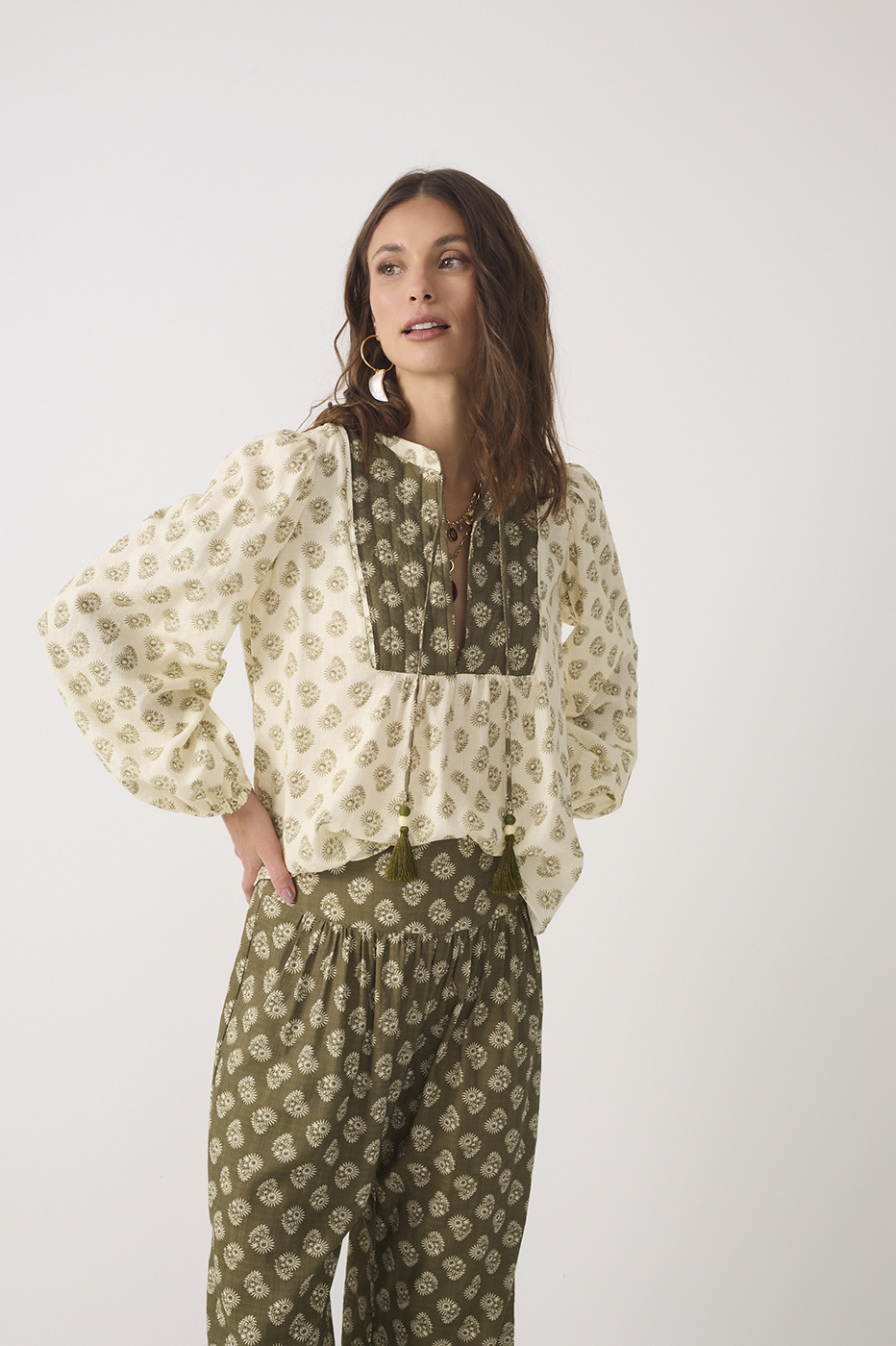 Off-White Front Ties Wide Sleeve Blouse_2