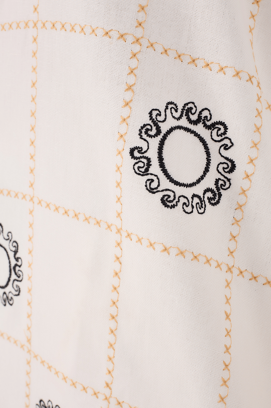 Sun-Embroidered Linen Shirt