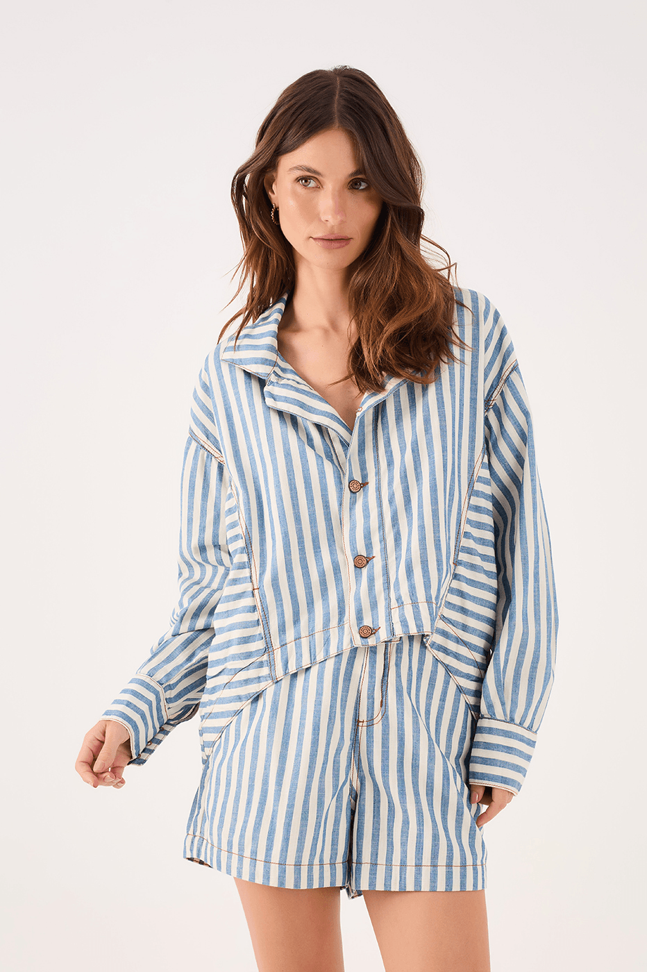 Denim Stripe Twill Shirt