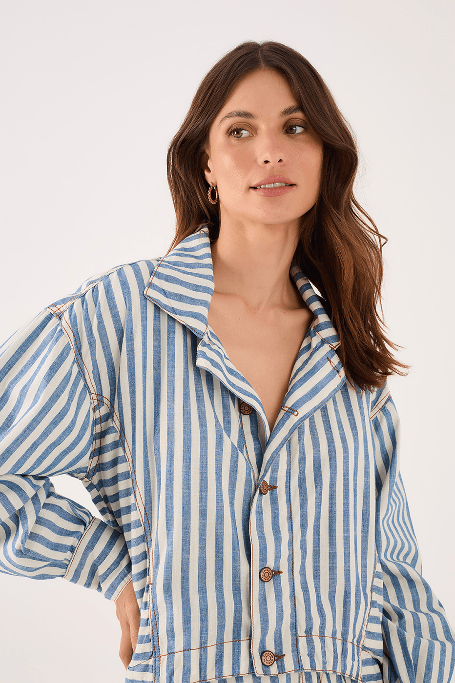 Denim Stripe Twill Shirt