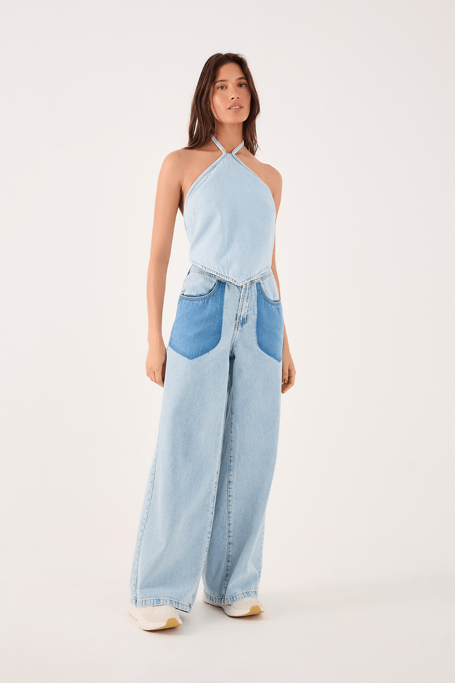Denim Halter Blouse