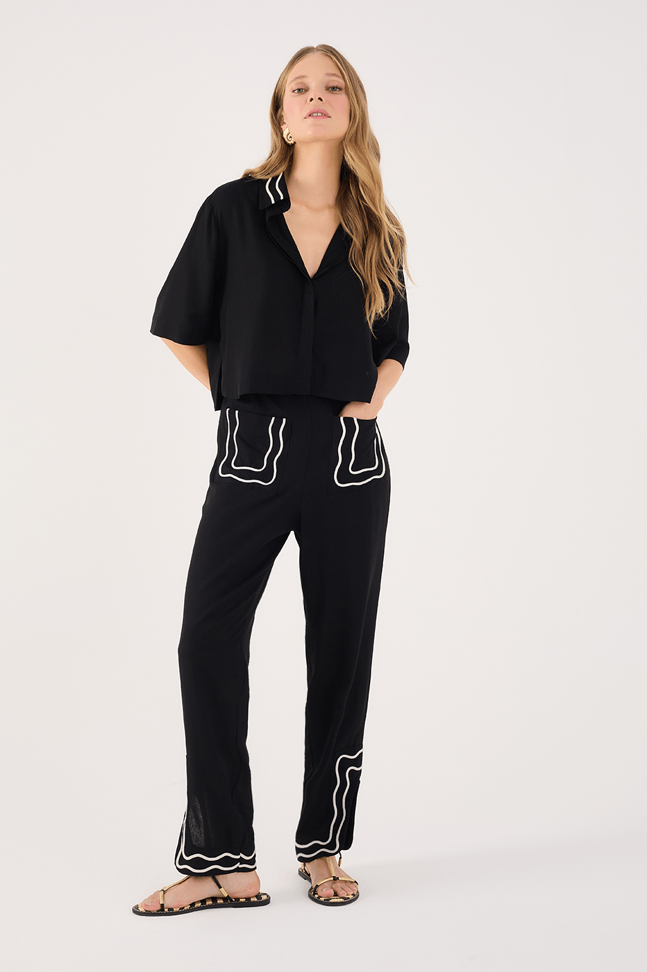 Sianinha-Embroidered Linen Shirt