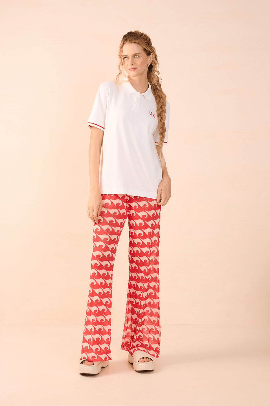 Red Embroidered Polo Shirt_1