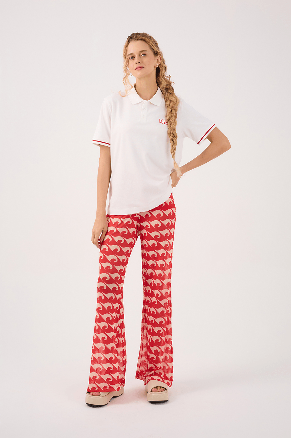 Red Embroidered Polo Shirt_2