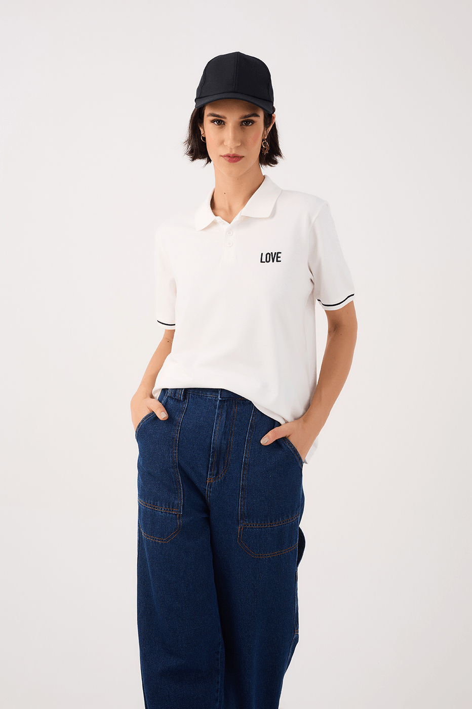 Black Embroidered Polo Shirt_3