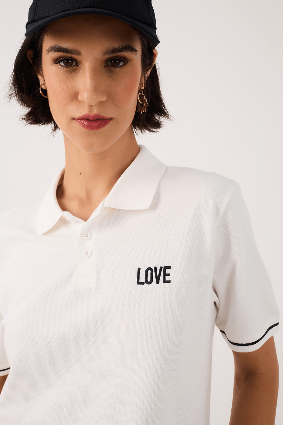 Black Embroidered Polo Shirt_4