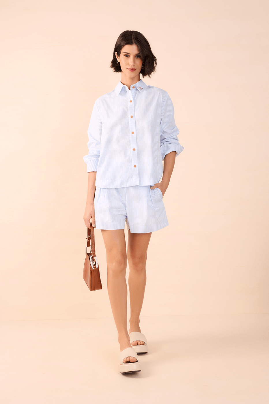 Embroidered Striped Tailored Shirt_1