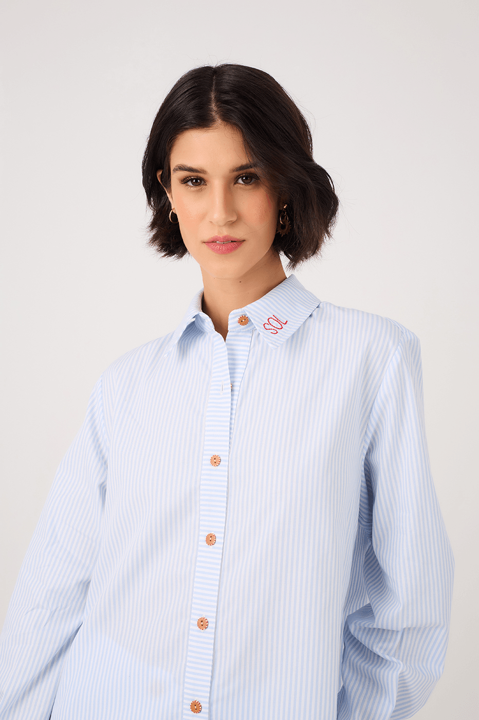 Embroidered Striped Tailored Shirt_3