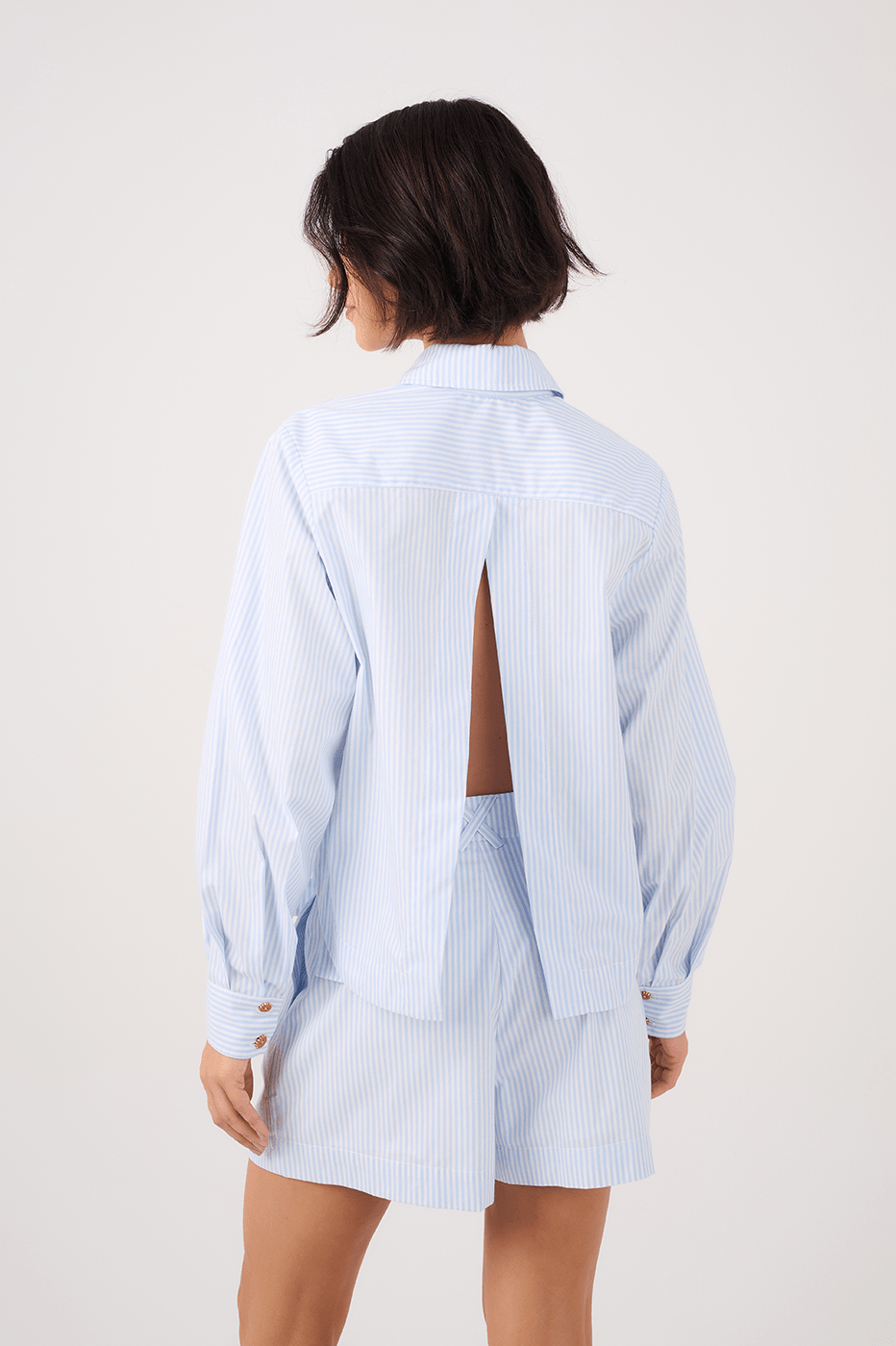 Embroidered Striped Tailored Shirt